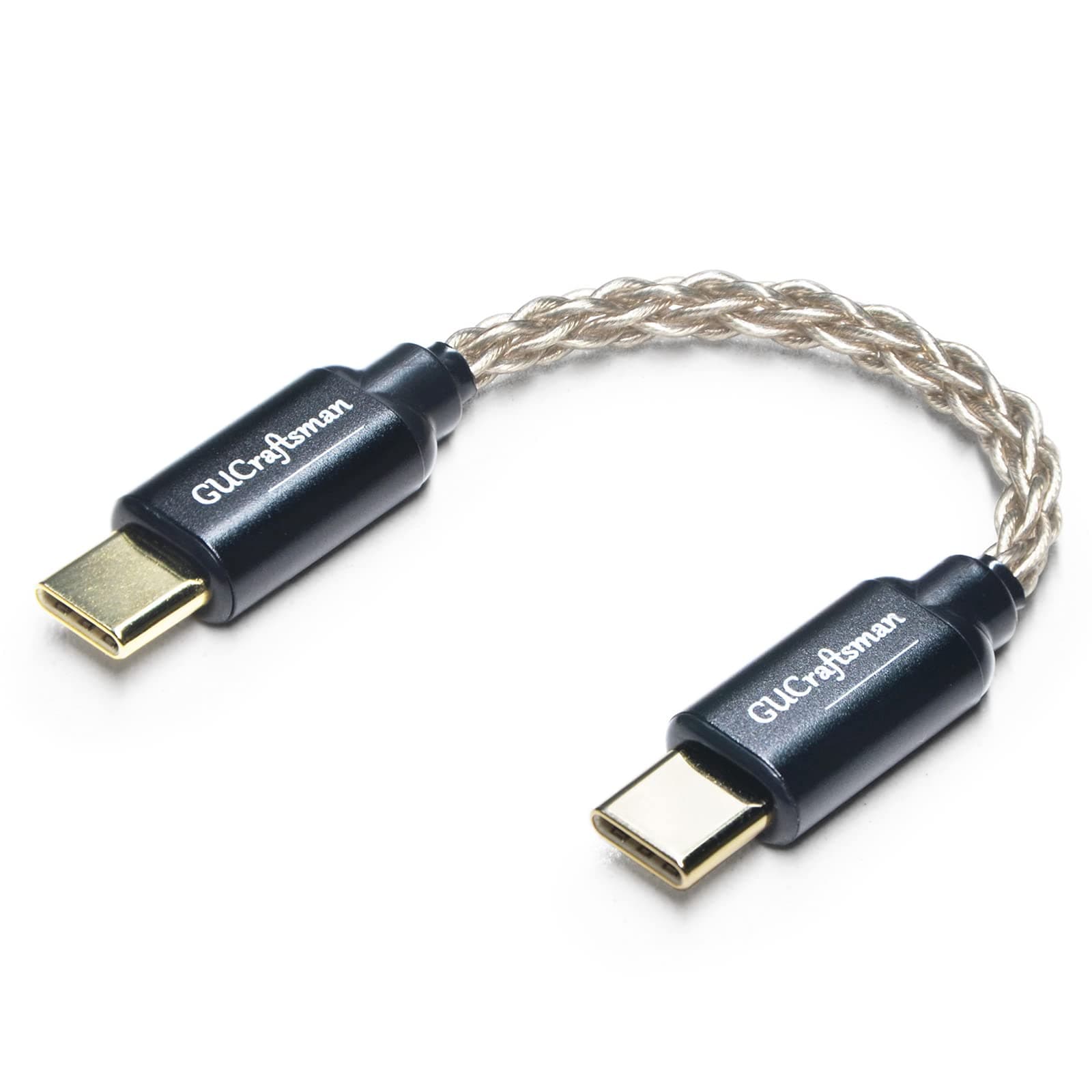 USB C Type C to Type C Headphone Amplifier Cable 6N Single Crystal Silver for FiiO BTR5 Q1 Q3 Q3s Qudelix 5K xDuoo Link2 XD-05PLUS E1DA 9038G3 9038S 9038D Lotoo PAW S2¡­