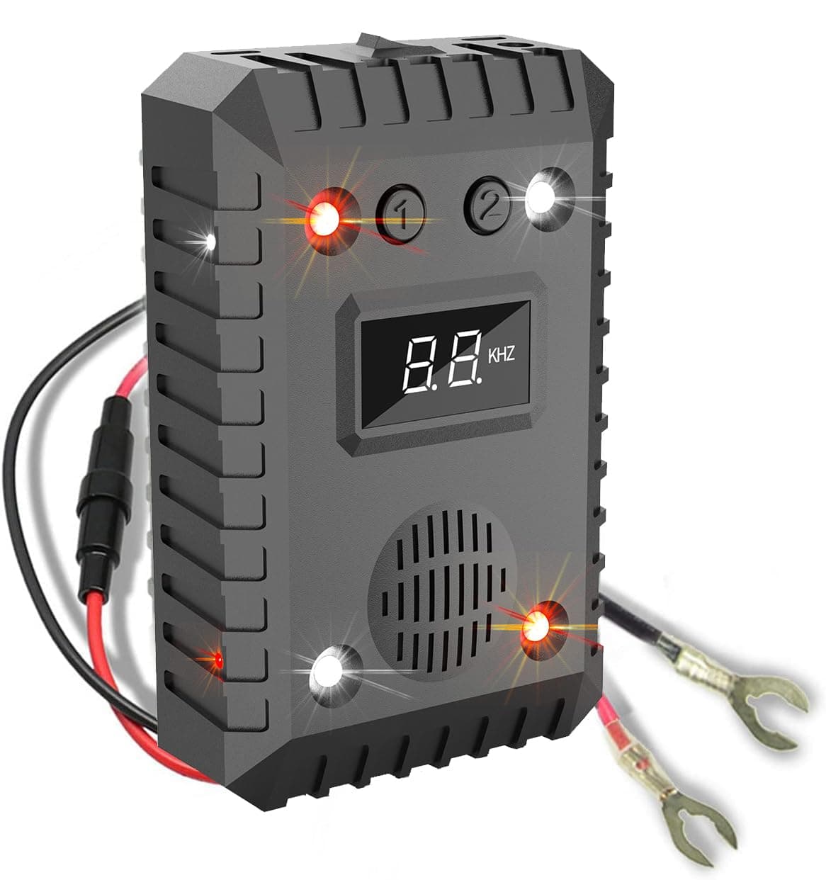 Ultrasonic Rodent Repellent for Cars, Repellent Under Hood, Battery Operated, Mouse Squirrel Rat Deterrent with Strobe Light, Keep Rodents Out of Car, Truck, RV