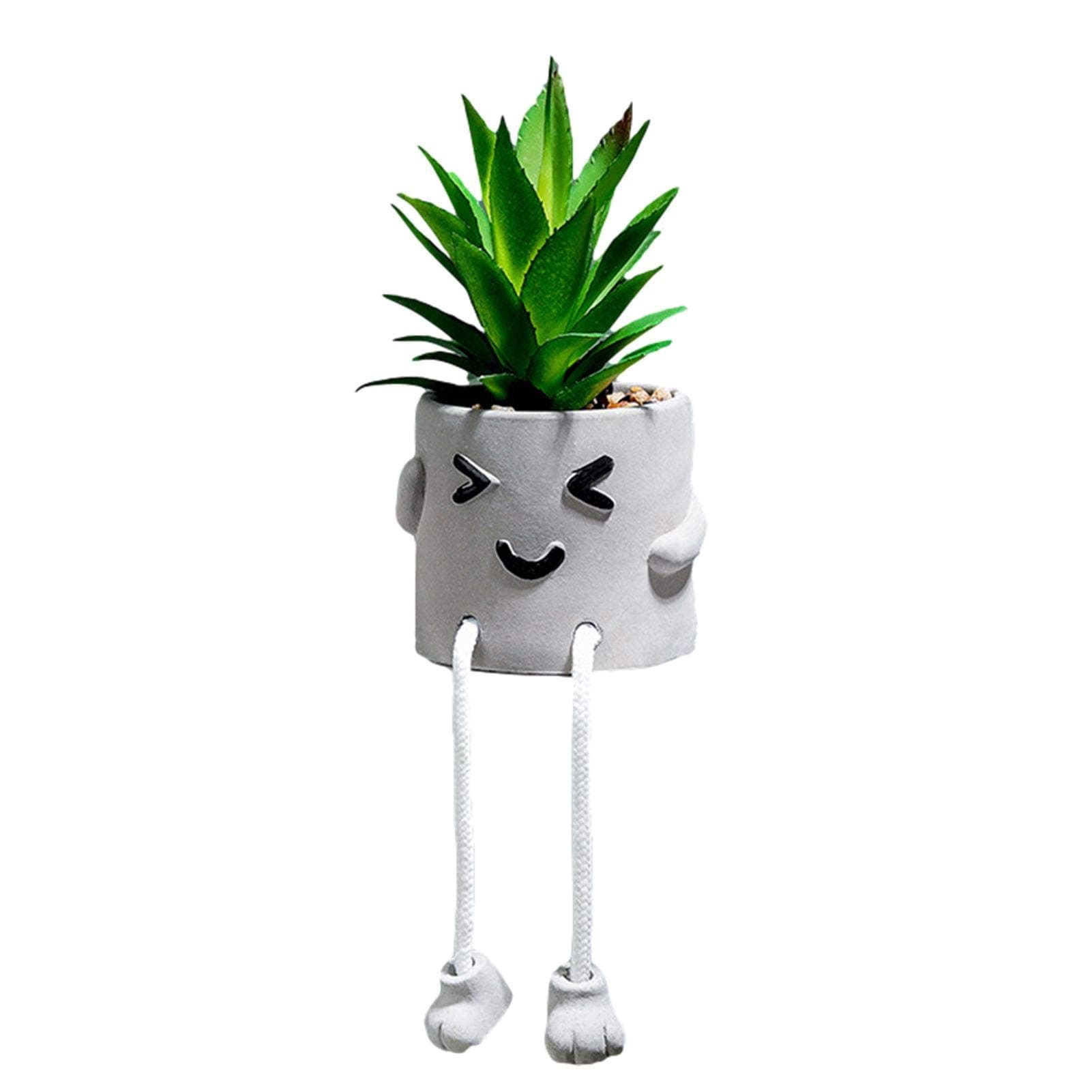 A/R Artificial Succulent Plants - 11.5'' Sling Doll Fake Plants in Terrine Pots Fake Succulent Plants Potted,Faux Assorted Lifelike Plants for Home Office Desk Decor