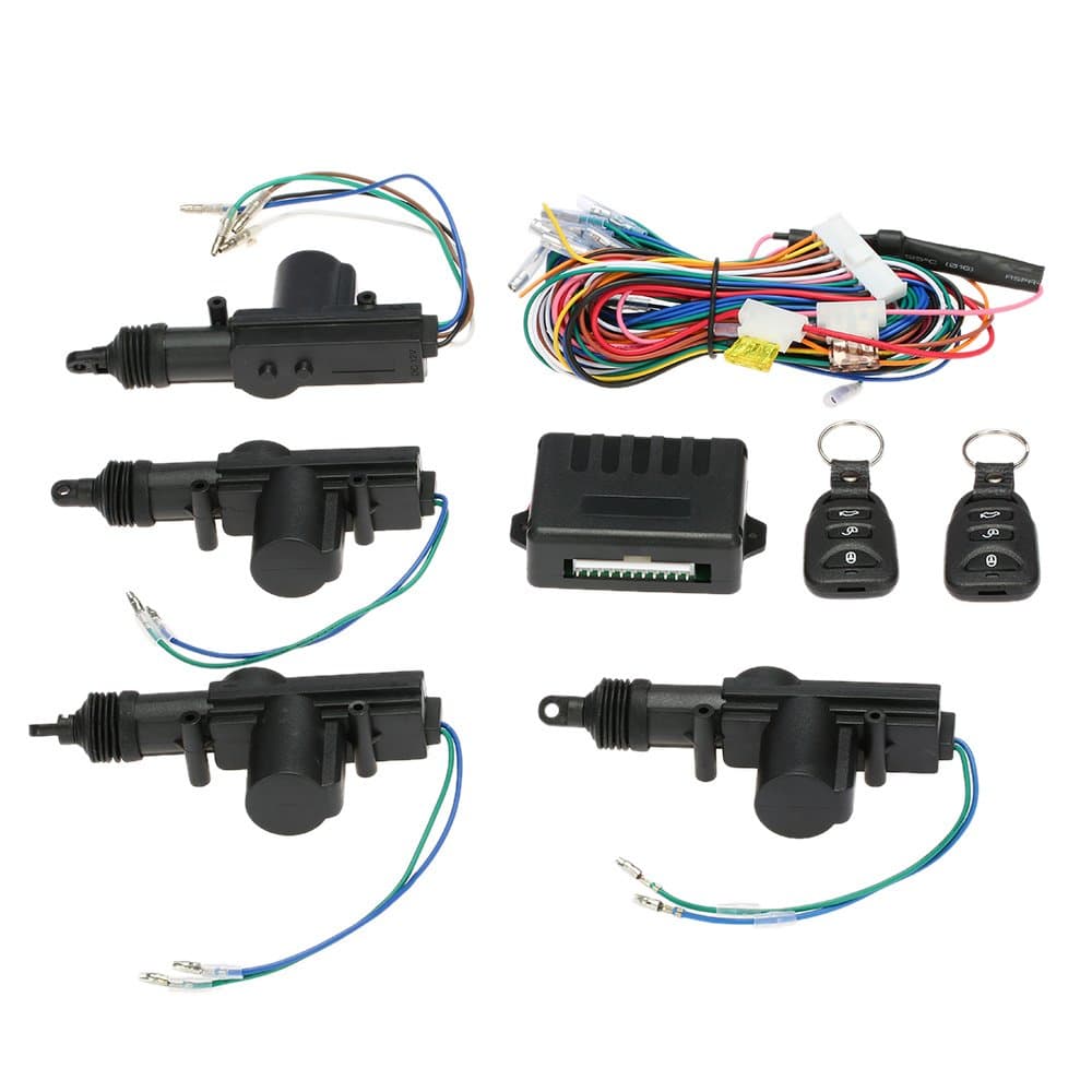 Geevorks Universal Car Keyless Entry System Kit,4PCS 12V Car Door Lock Actuator with Remote,Central Locking System Car,Remote Central Door Locking System