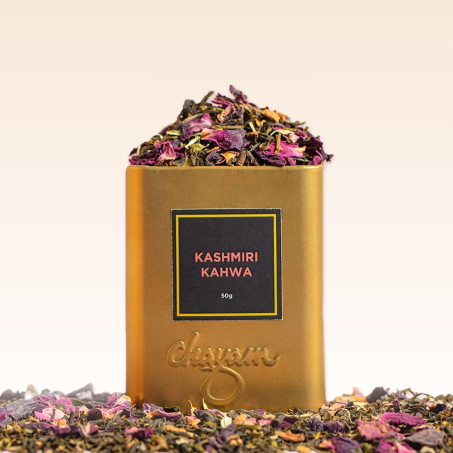Kashmiri Kahwa Green Tea - 50g/1.77oz | Herbal Blend with Saffron, Cardamom, Cinnamon, Cloves, Almond & Rose Petals | Detox Tea for Digestion & Metabolism |100% Natural - Pack of 1