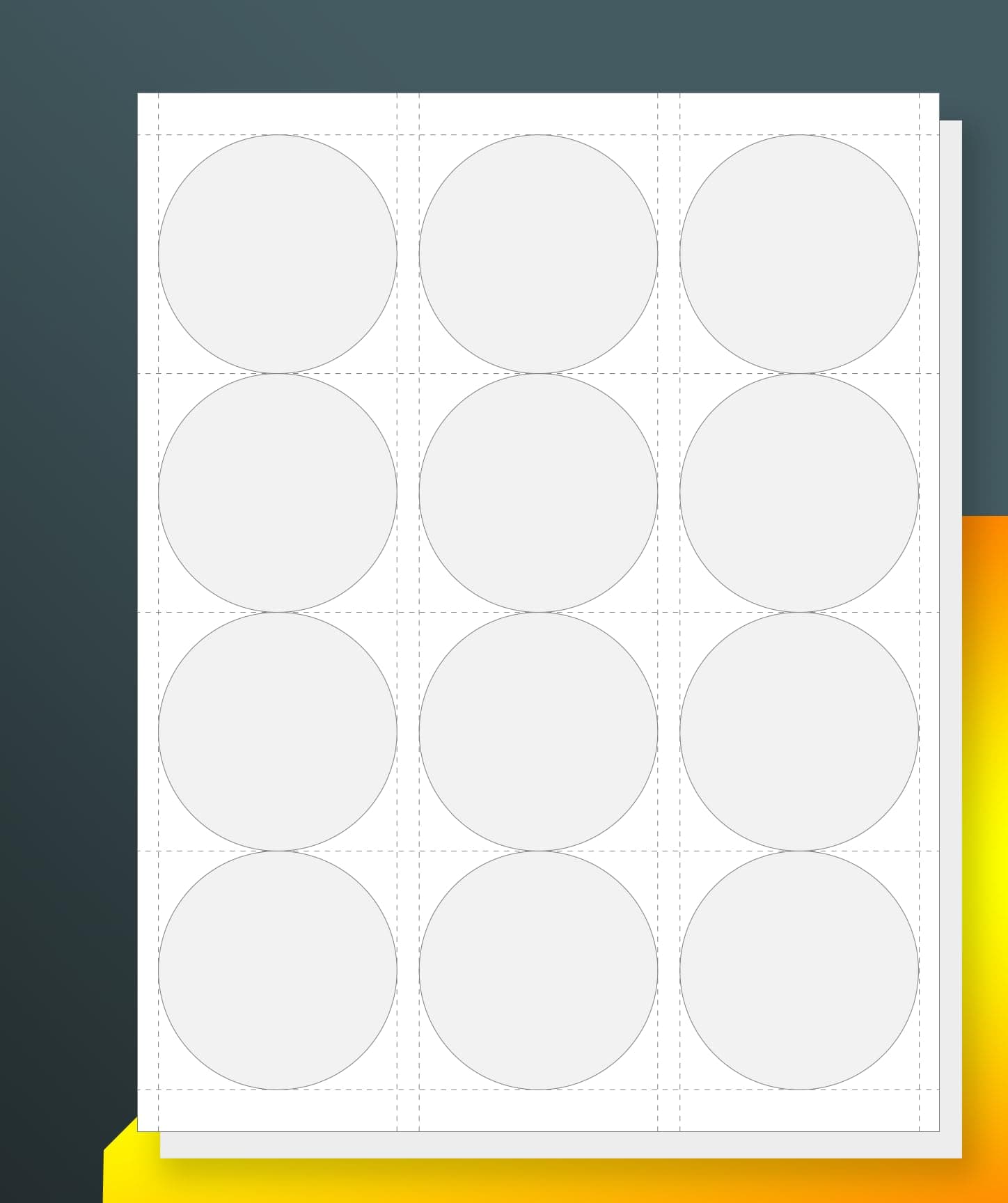 12UP 2.5" Round Labels for Laser & Inkjet Printers[100 Sheets,1200 Labels]