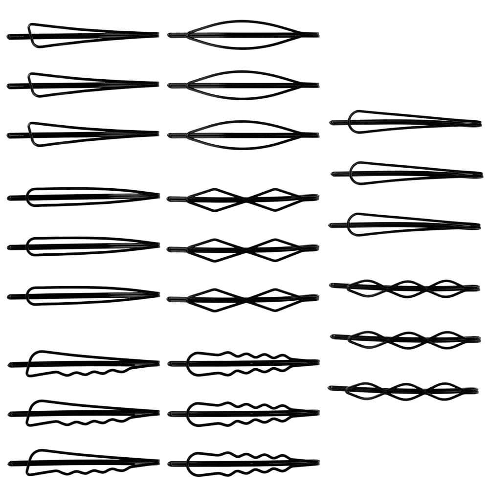 24PCS Hair Clips 8 Styles Hair Grips Hair Pins Hair Styling Accessories Minimalist Easy to Hold Hair Barrette Clips for Thick Hair Thin Hair Women Girls DIY Black