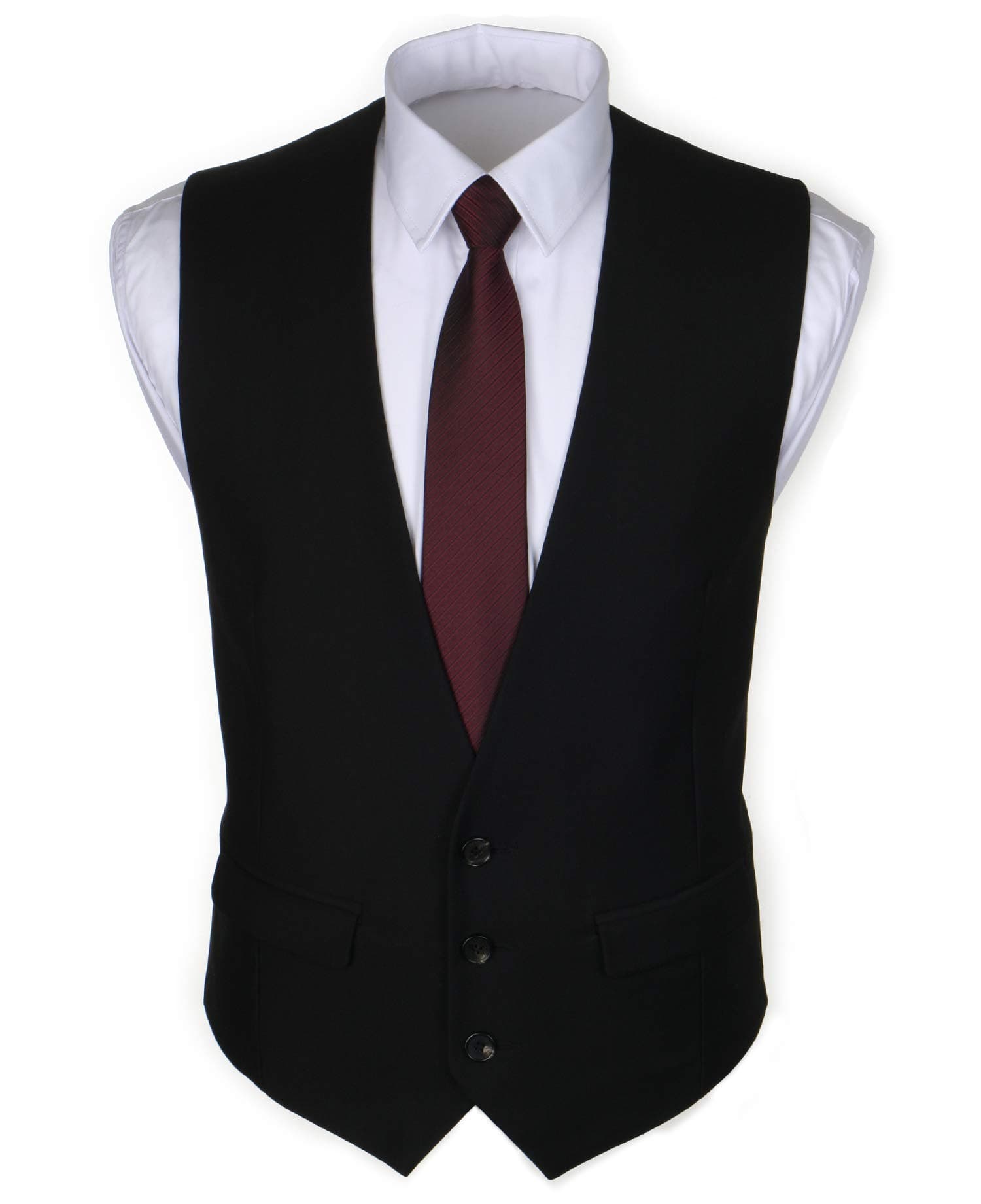 Ruth&Boaz Men's 2Pockets 3Button Business Suit Vest (XXXL, Black)