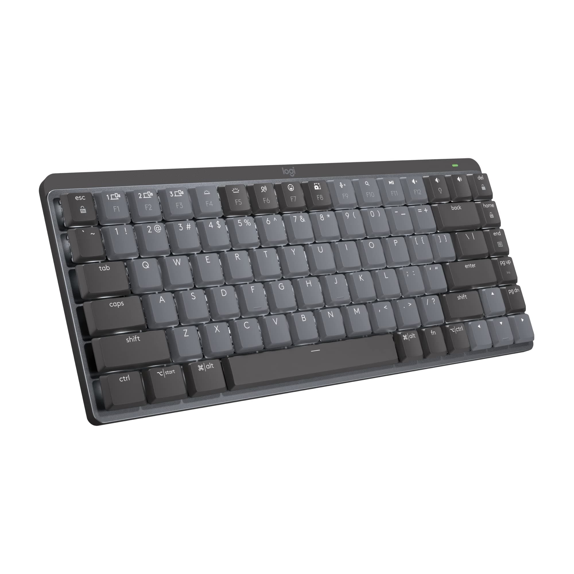 Logitech MX Mechanical Mini Wireless Illuminated Keyboard, Clicky Switches, Backlit, Bluetooth, USB-C, macOS, Windows, Linux, iOS, Android, Metal