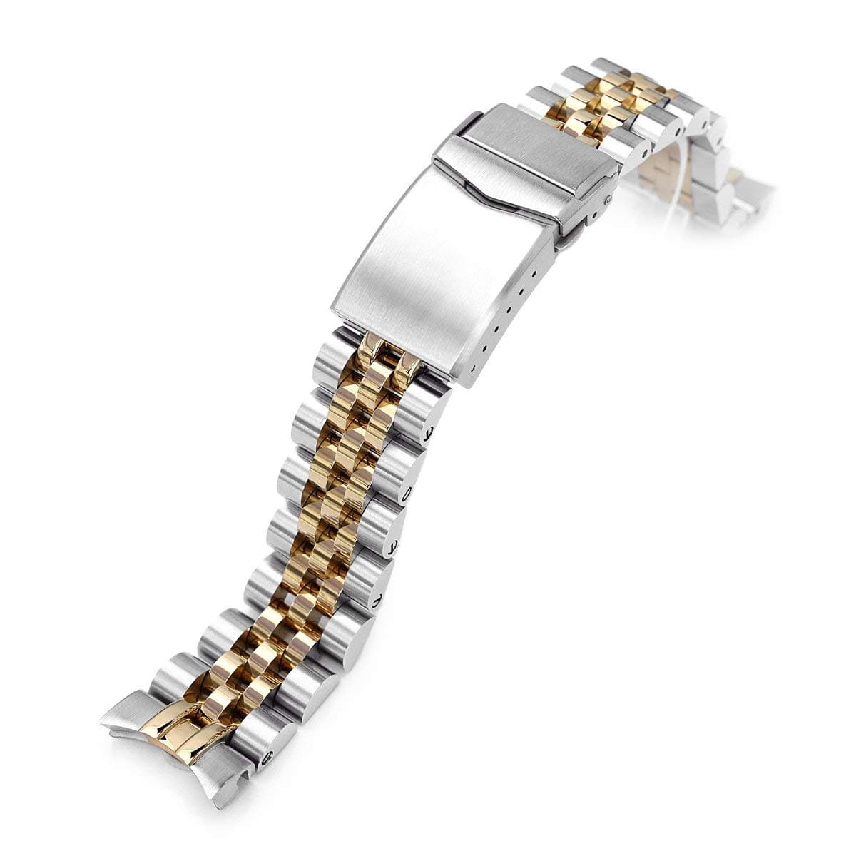 20mm Angus-J Louis Jub Metal Bracelet for Seiko Alpinist SARB017 Brushed with IP Gold Center