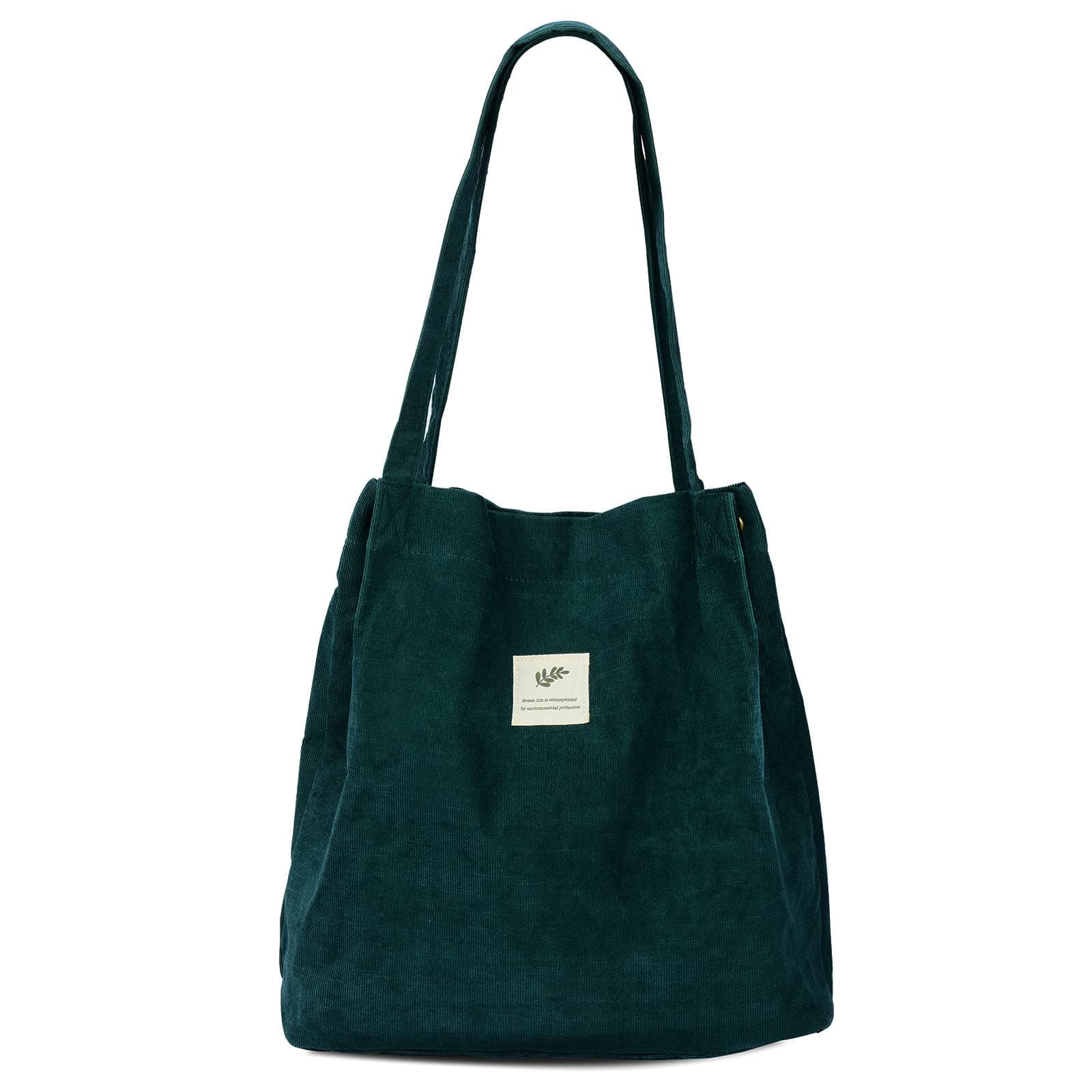 CloeleCorduroy Tote Bag for Women Cute Tote Bag with Inner Pocket for College Work Beach Grocery