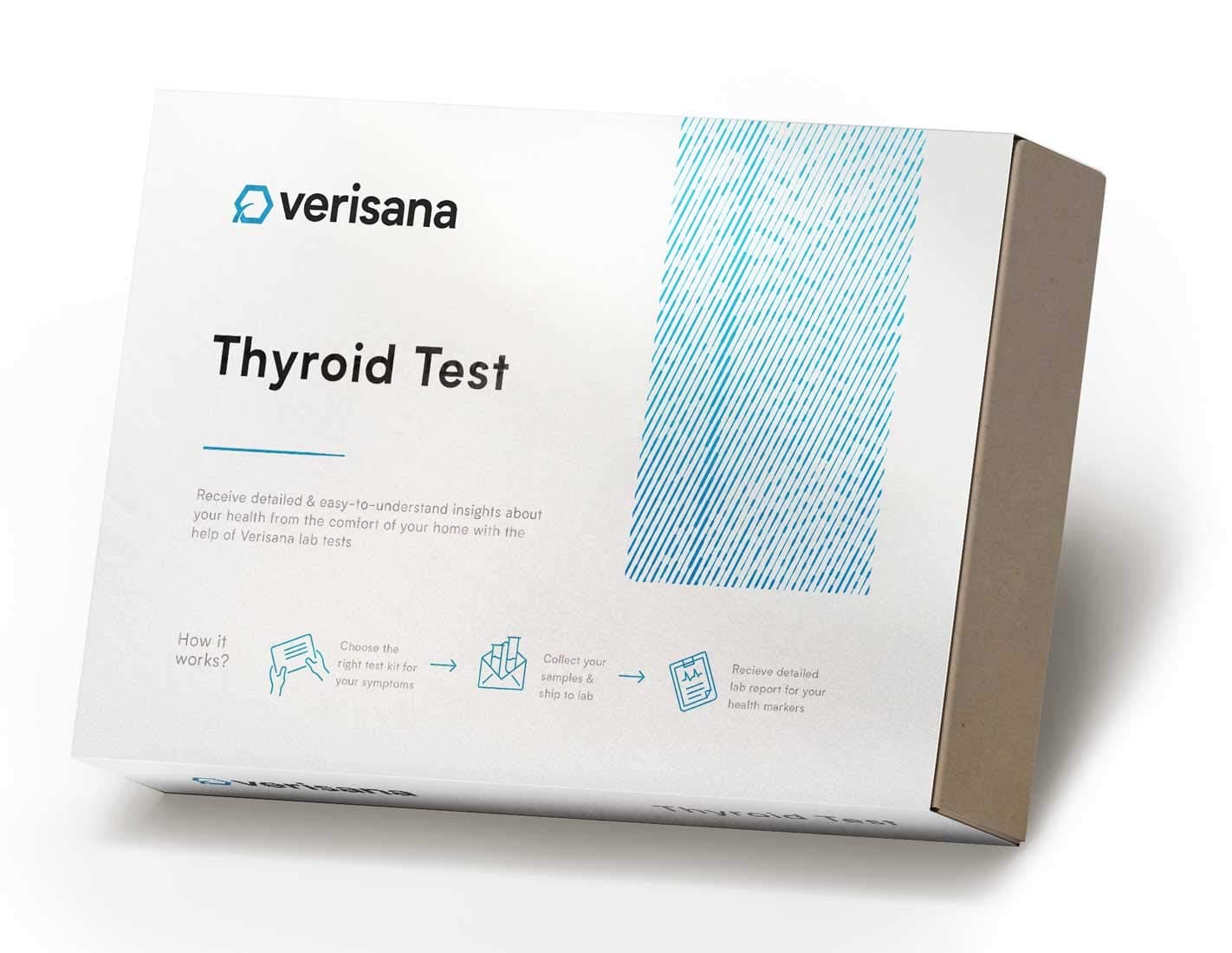 Verisana Thyroid Test – Measures 3 Main Hormones – TSH, freeT3 and freeT4 – Discreet and Accurate Analysis – CLIA-Certified