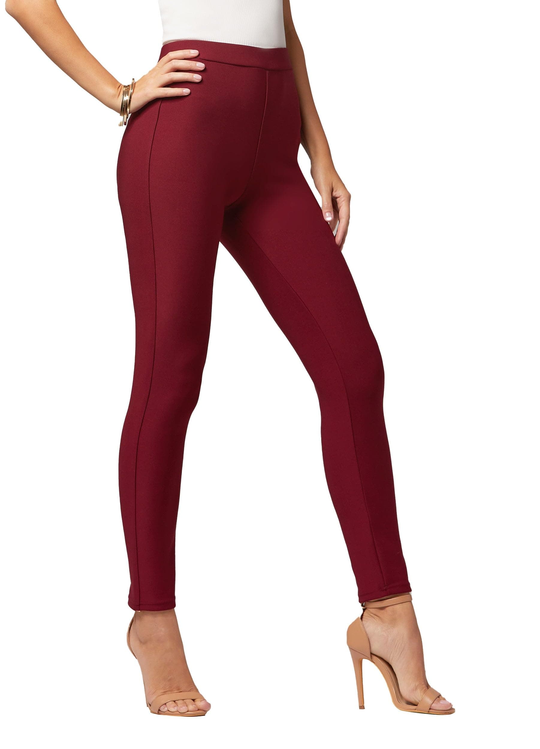 ConceitedStretch Ponte Pants for Women - Dressy Leggings - High Waist Shaping Butt Lifting
