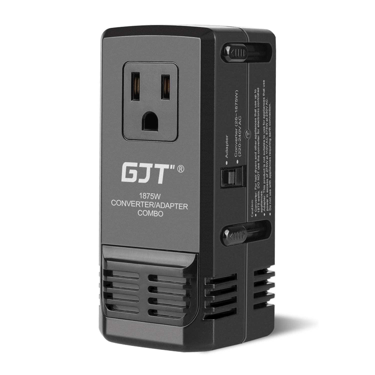 GJT 1875W International Power Converter and Adapter Combo, Step Down 240V to 110V for Hair Dryer,AC Power Transformer,Universal Travel Adapter Plug UK/AU/US/EU for over 150 Countries【Upgrade Version】