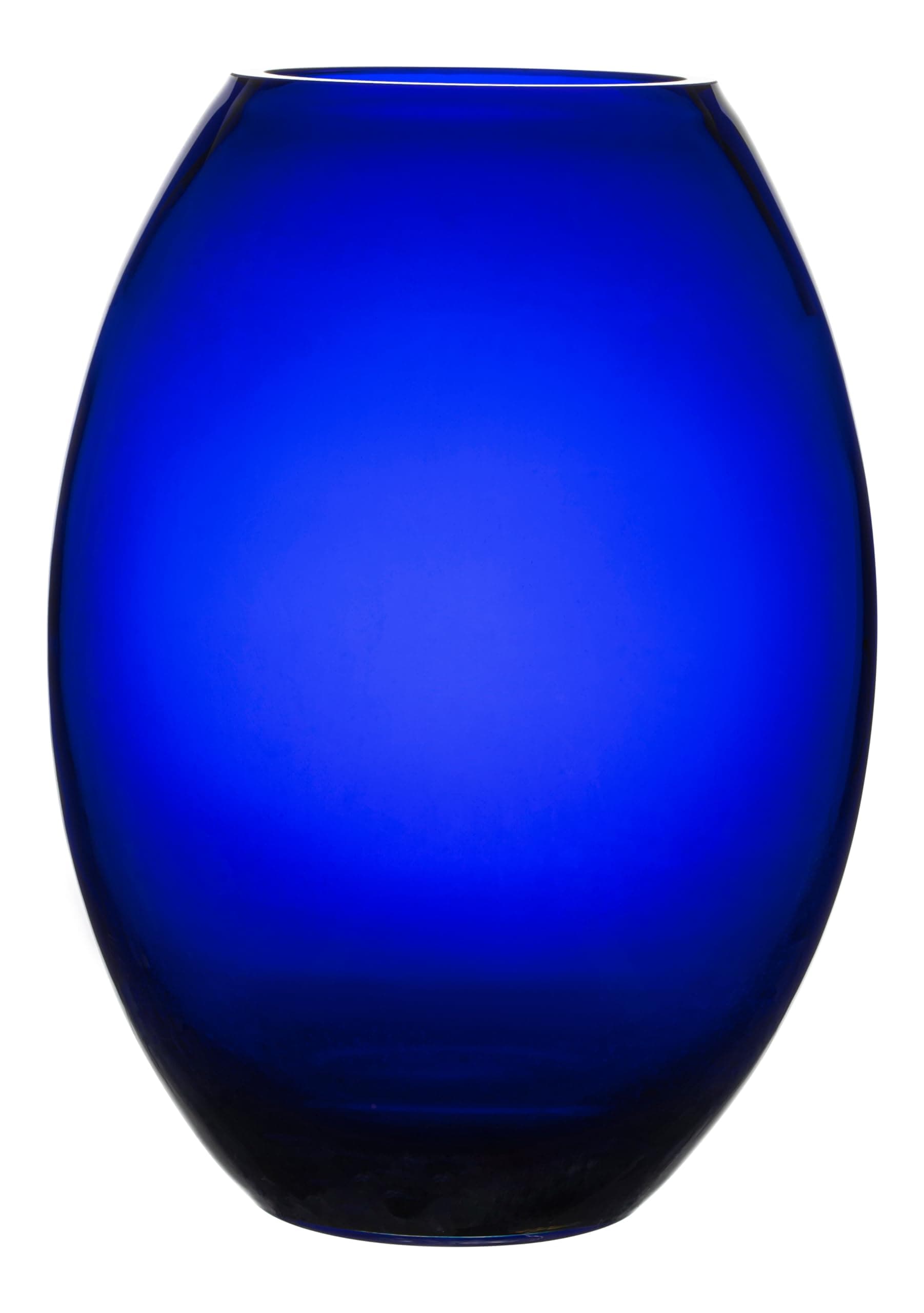 Barski Glass - Handmade - 12" H - (12 inches High) - Barrel Vase - Cobalt Blue - Made in Europe