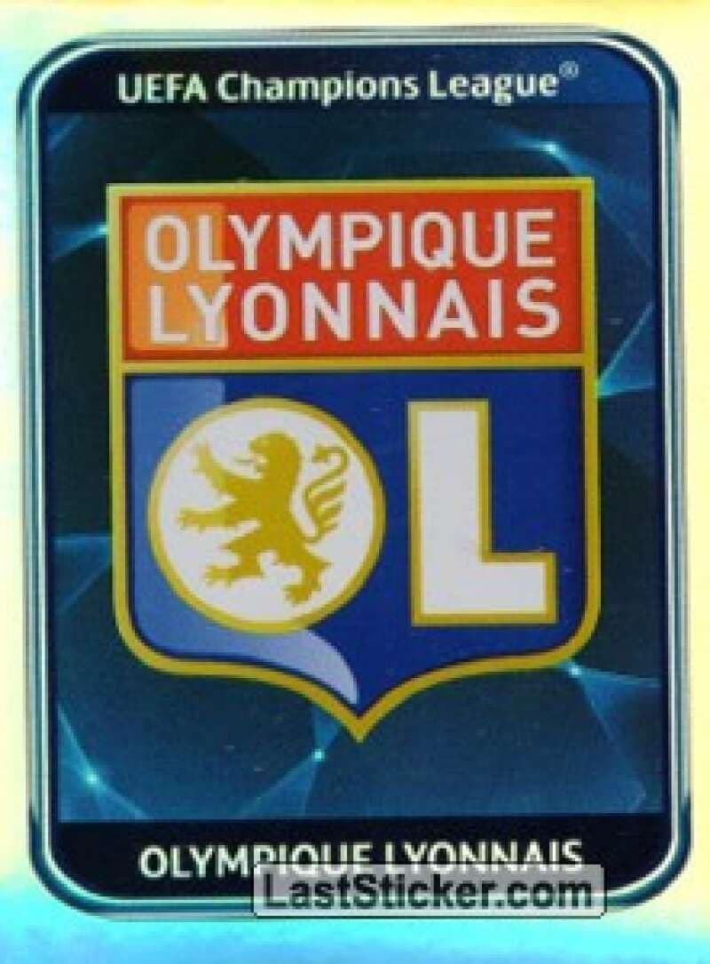 2010-11 Panini UEFA Champions League Sticker #73 Olympique Lyonnais Badge Olympique Lyonnais Foil Official Soccer Sticker in Raw (NM or Better) Condition