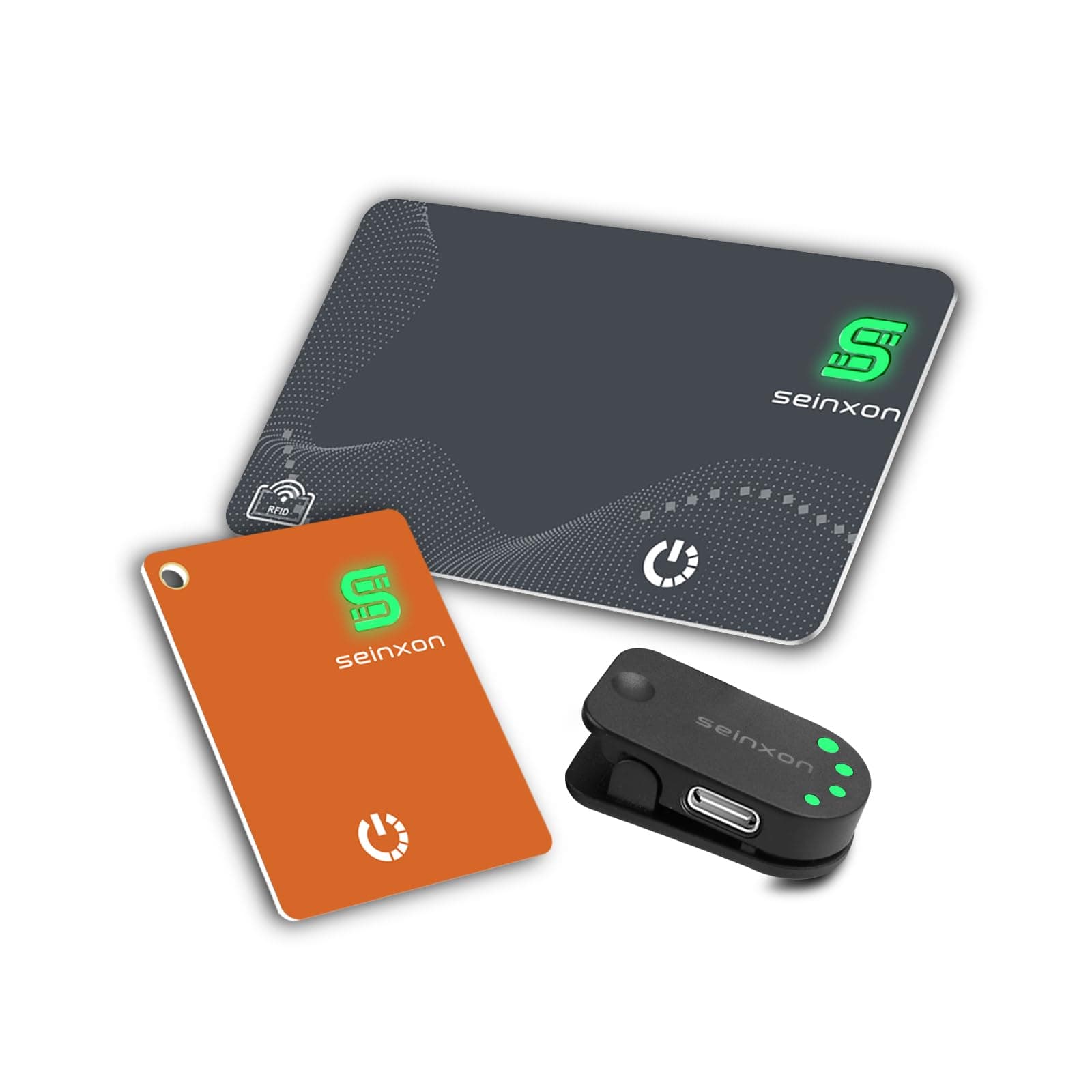 SEINXON Wallet Tracker, RFID Blocking Card and Mini Key Fob, Item Finder with Charging Clip, Works with Apple Find My (iOS Only)