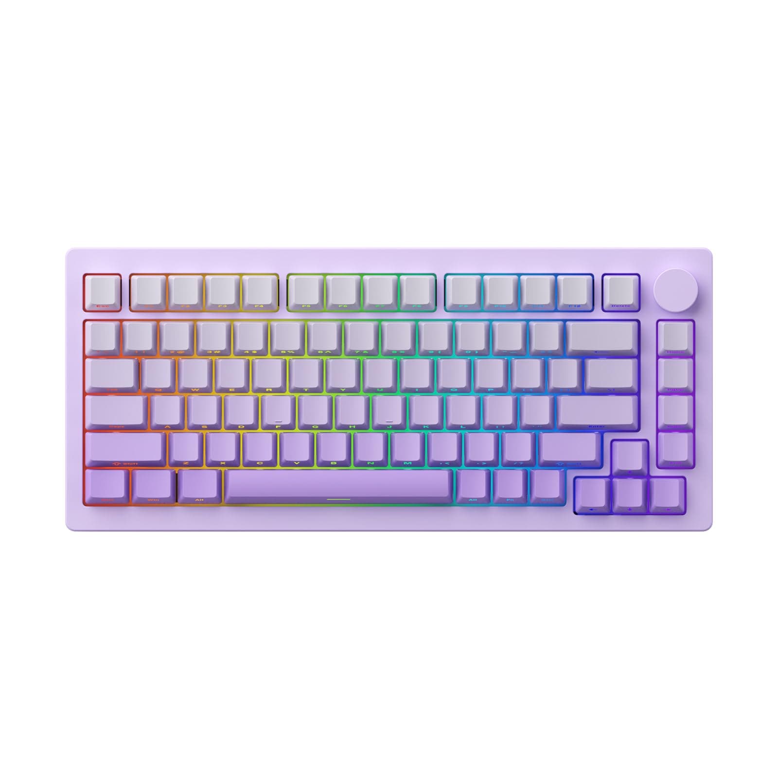 MONSGEEK M1W V3 HE Gaming Keyboard Magnetic Switch Rapid Trigger Mechanical Keyboard Bluetooth/2.4GHz/Wired Gasket Mounted RGB Aluminum Keyboard for Mac/Win (Purple, Creamy Yellow Magnetic Switch)