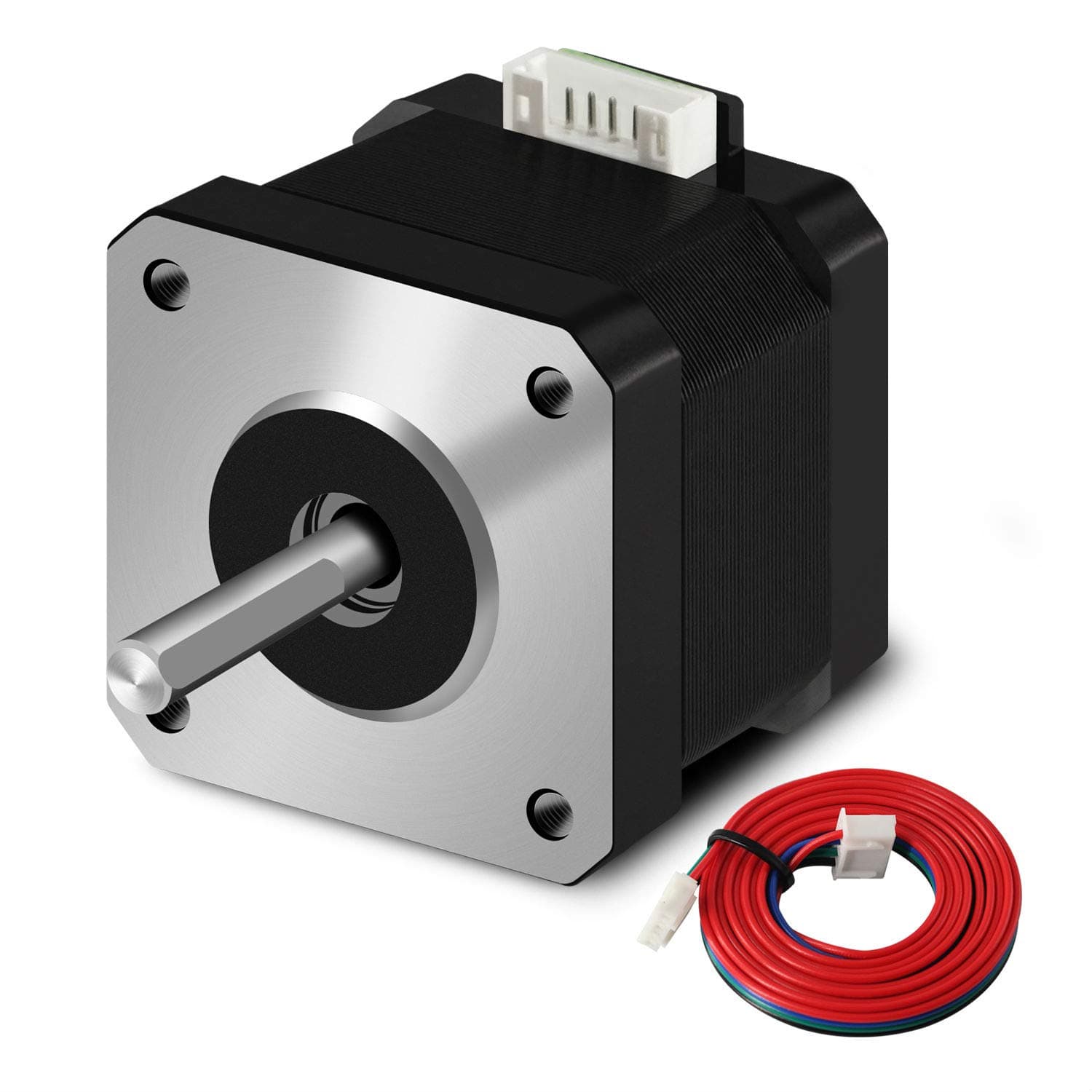 Nema 17 Stepper Motor 42-34 3D Printer Motor DC 1A-3.4V 2 Phase 4 Wires 1.8 Degrees with 39.3 inch Cable for Creality CR-10 10S Ender 3 3D Printer/CNC extruder and Y-axis