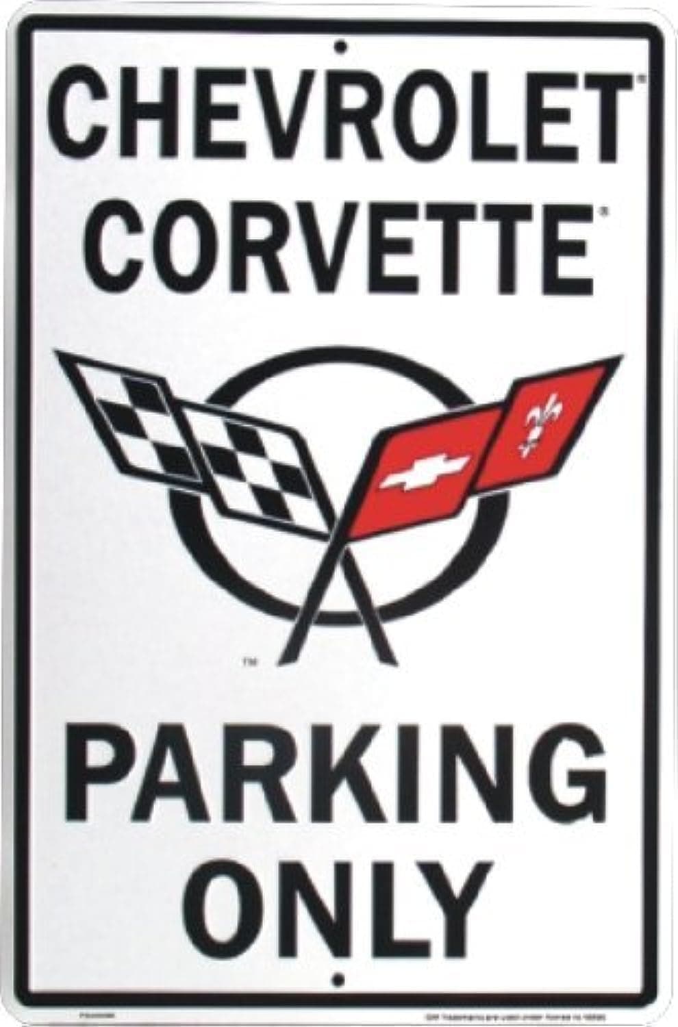 Chevrolet Corvette Parking only metal sign by HANGTIME