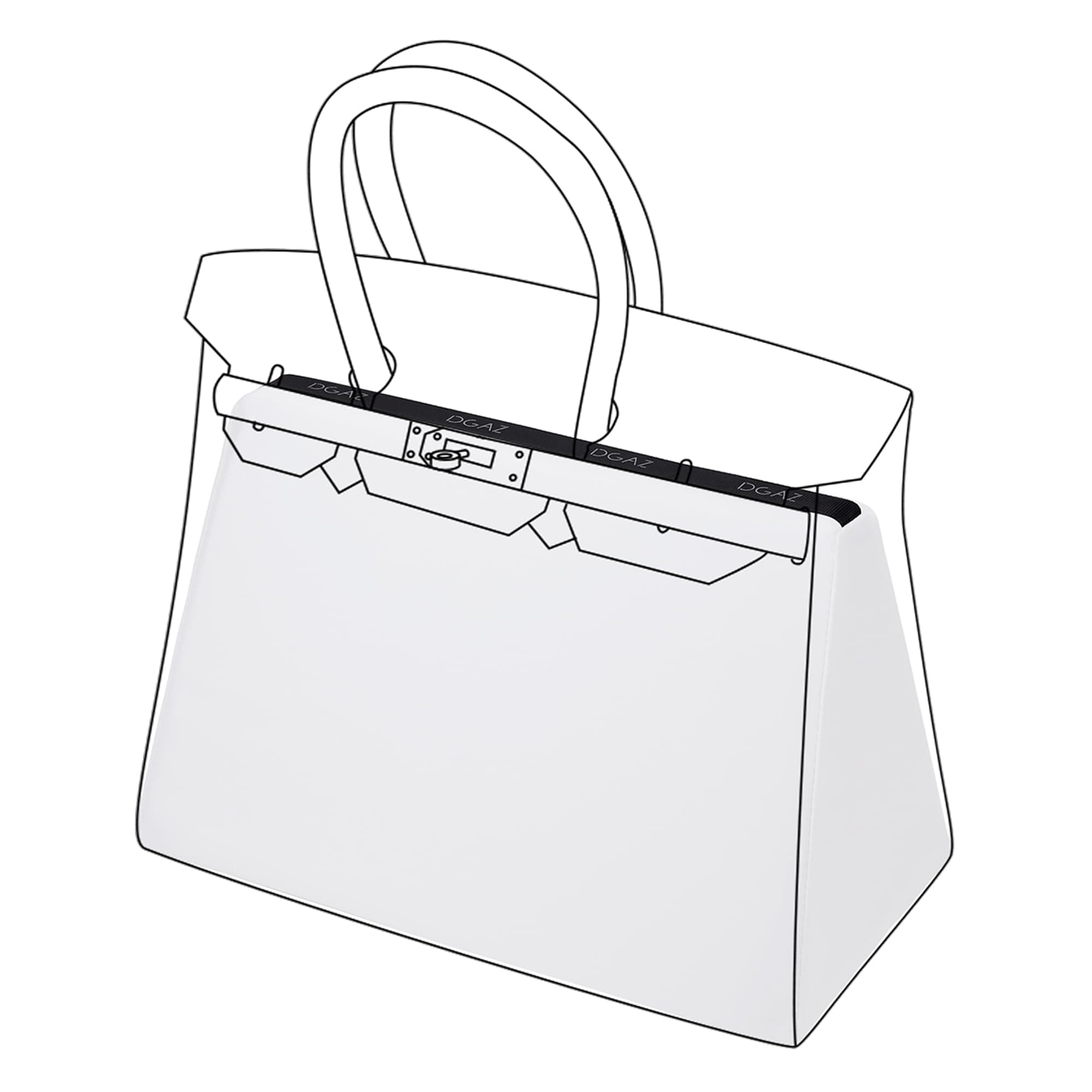 DGAZ Purse Pillow Shaper Insert,Luxury Handbag Tote Shapers, Memory Foam- Fits Birkin 25/30/35/40 Bag (White, BK25 Retourne)