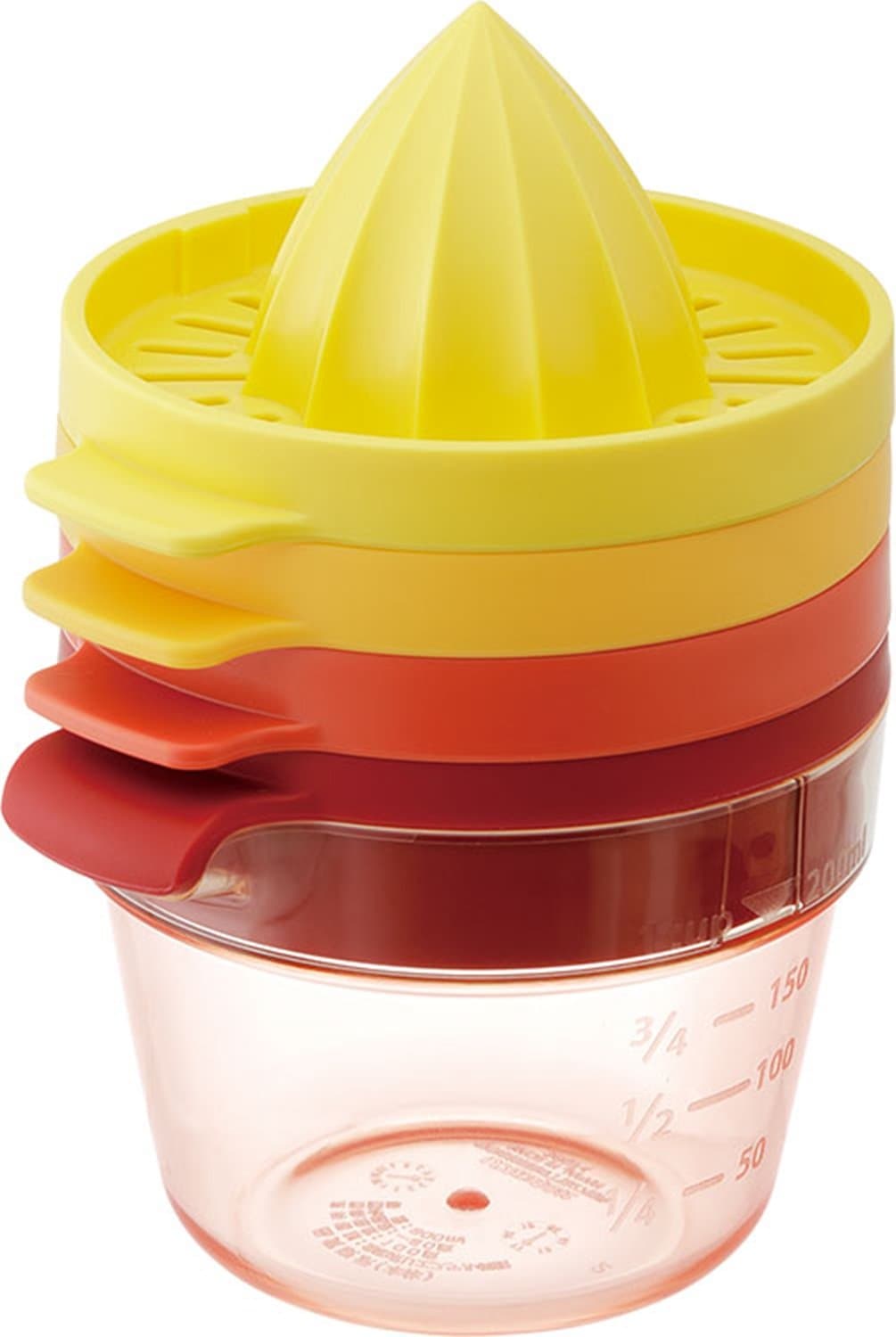 Risu Cooker Set (Lemon Squeezer, Grater, Egg Separator, Measuring Cup), Red, 10.1 fl oz (300 ml), Liberalista, Made in Japan