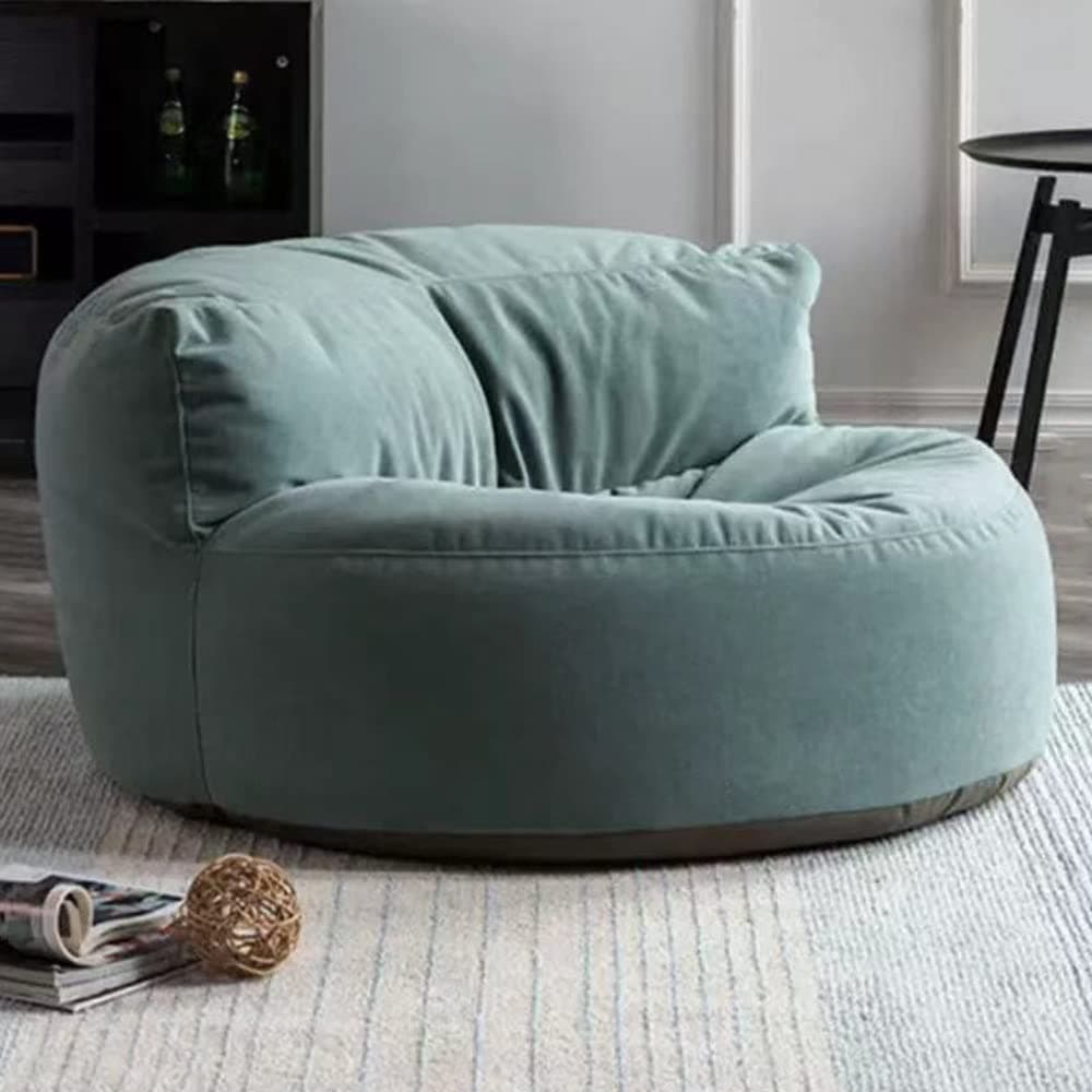 Bean Bag Chair Chenille Bean Bag Cover （No Filler） Washable Ultra Soft Pouf Ottoman Kids Adults Beanbag Chair Lazy Armchair Couch Floor Seating Living Room Furniture (Color : Gray Green, Size : 100cm