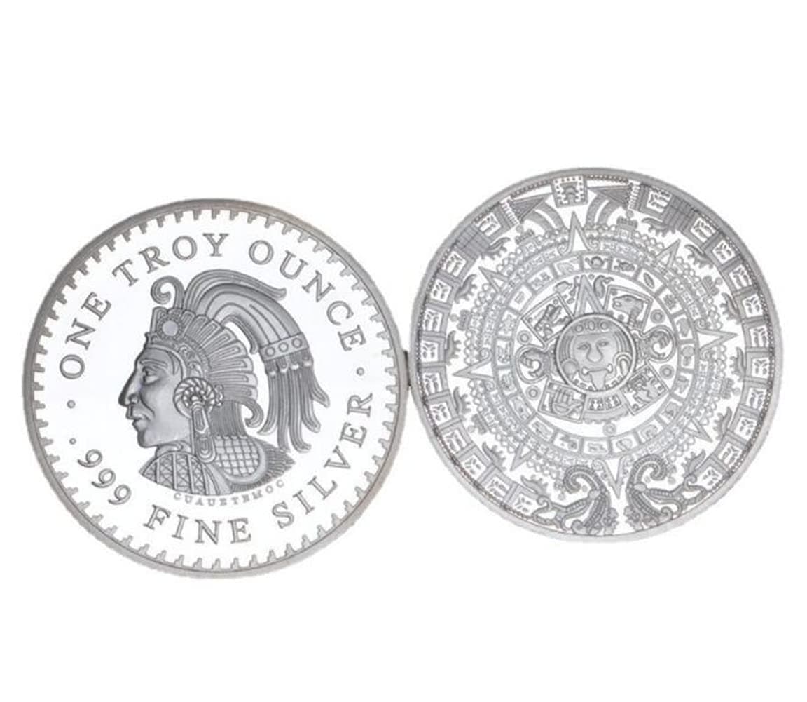 Mexican Chivalric Coin Mexican Mayan 1oz 999 Fine Silver Coin Maya Aztec Calendar Prophecy Culture Christmas Coins Souvenirs