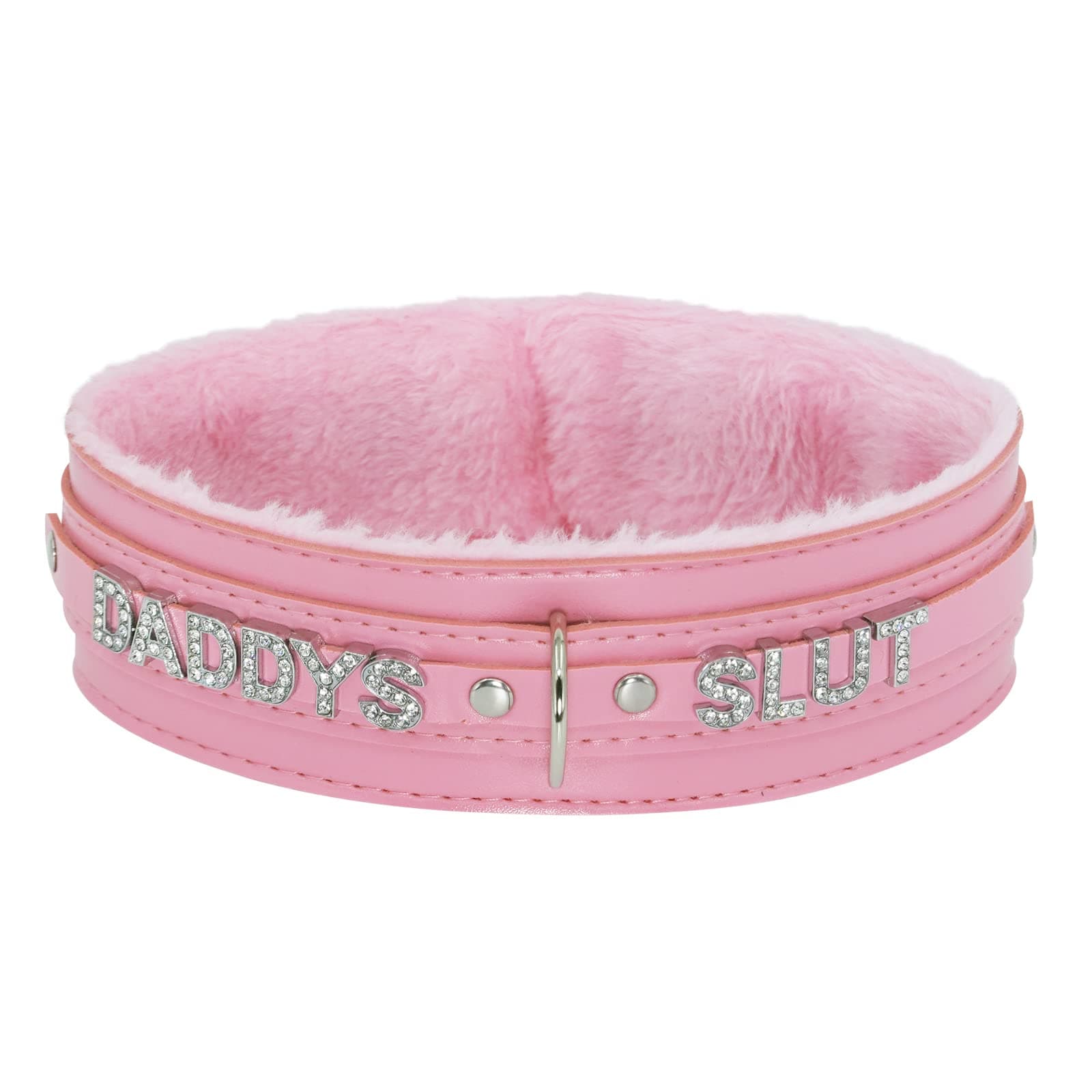 paloli Pink Choker Necklace for Women Leather Collar Fluffy Punk Leash Neck Choker Gothic Cosplay Sexy Jewelries