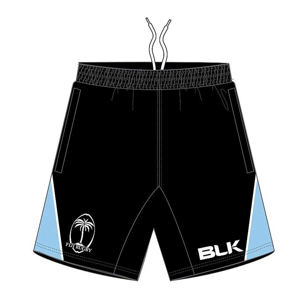 blk Fiji Rugby Gym Shorts 2016 [Black/Sky]