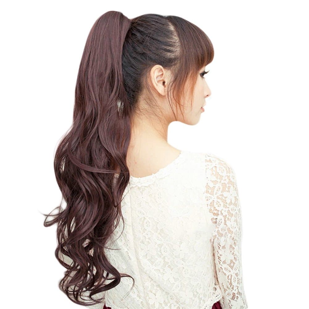 X&Y ANGEL Ladies Curly/Wavy Natural Long Wigs Hair Extensions Clip Claw Ponytail 10 Colors (30/350)