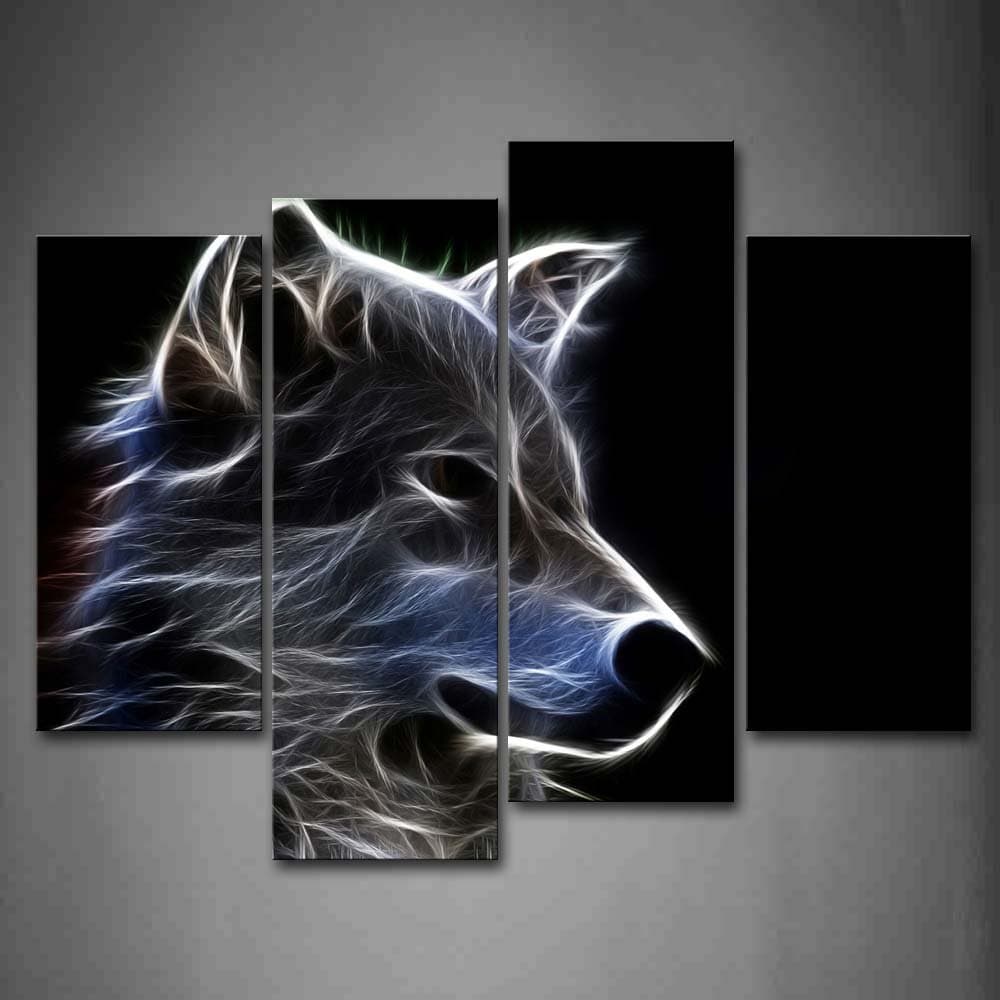 Grey Wolf Wall Art Painting Pictures Print On Canvas Animal The Picture For Home Modern Decoration