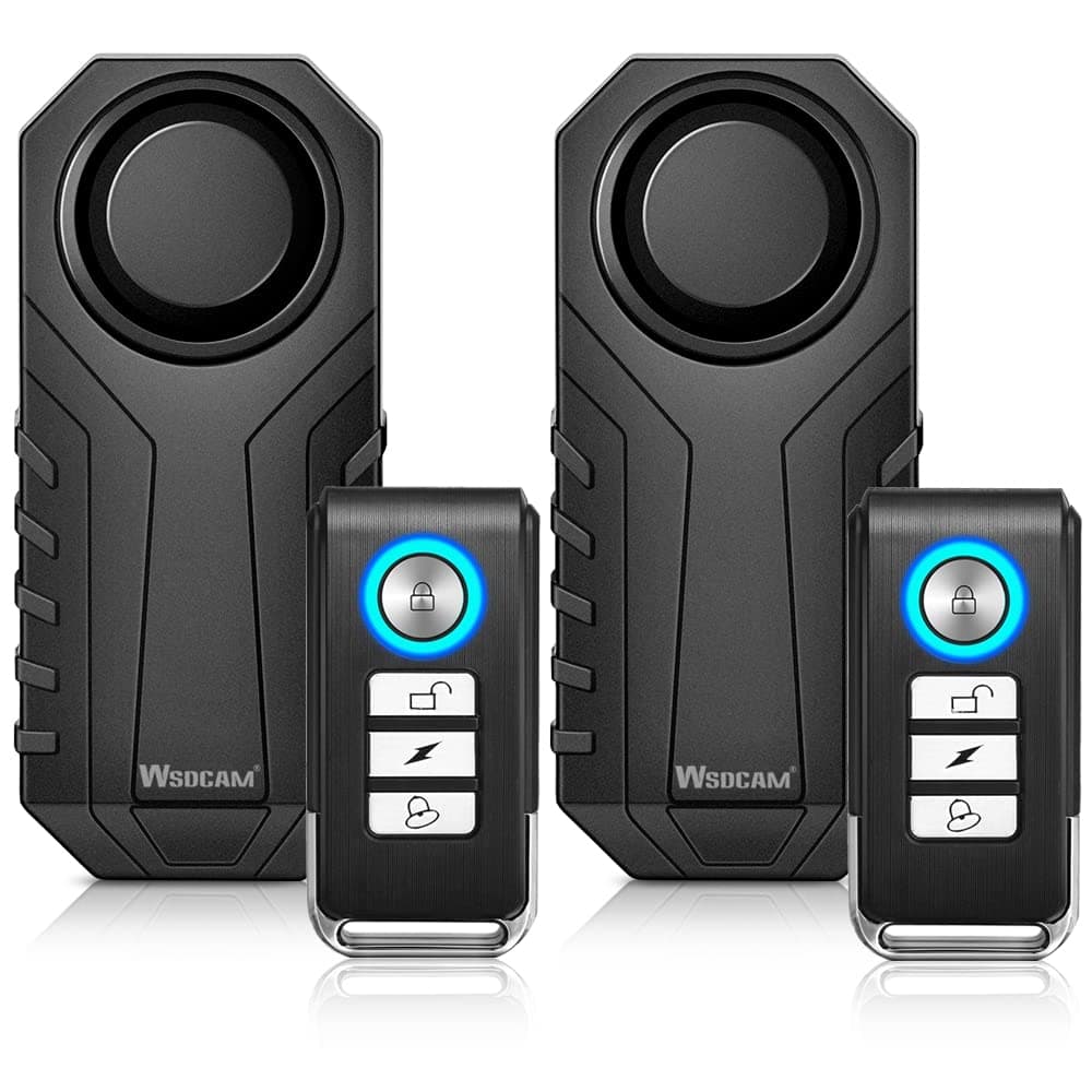 Bike Alarm with Remote 2 Pack, 113dB Wireless Anti-Theft Vibration Motorcycle Bicycle Alarm Vehicle Security Alarm System (Black)