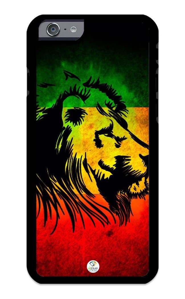 iZERCASE iPhone 6 Plus, iPhone 6S Plus Case Rasta Lion Pattern JAH Reggae Colors Rubber CASE - Fits iPhone 6 Plus, iPhone 6S Plus T-Mobile, Verizon, AT&T, Sprint and International