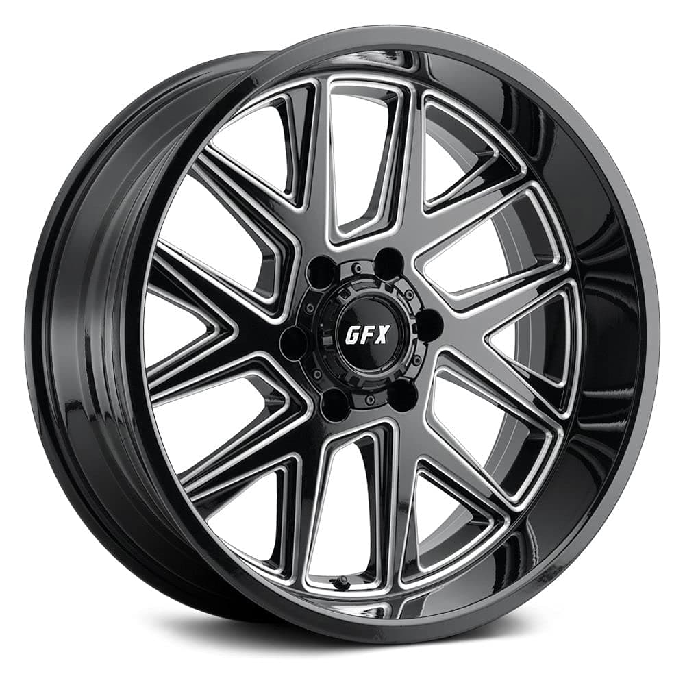 G-FXTM6 Custom Wheel - 20x9, 12 Offset, 6x139.7 Bolt Pattern, 106.2mm Hub - Gloss Black with Milled Accents Rim