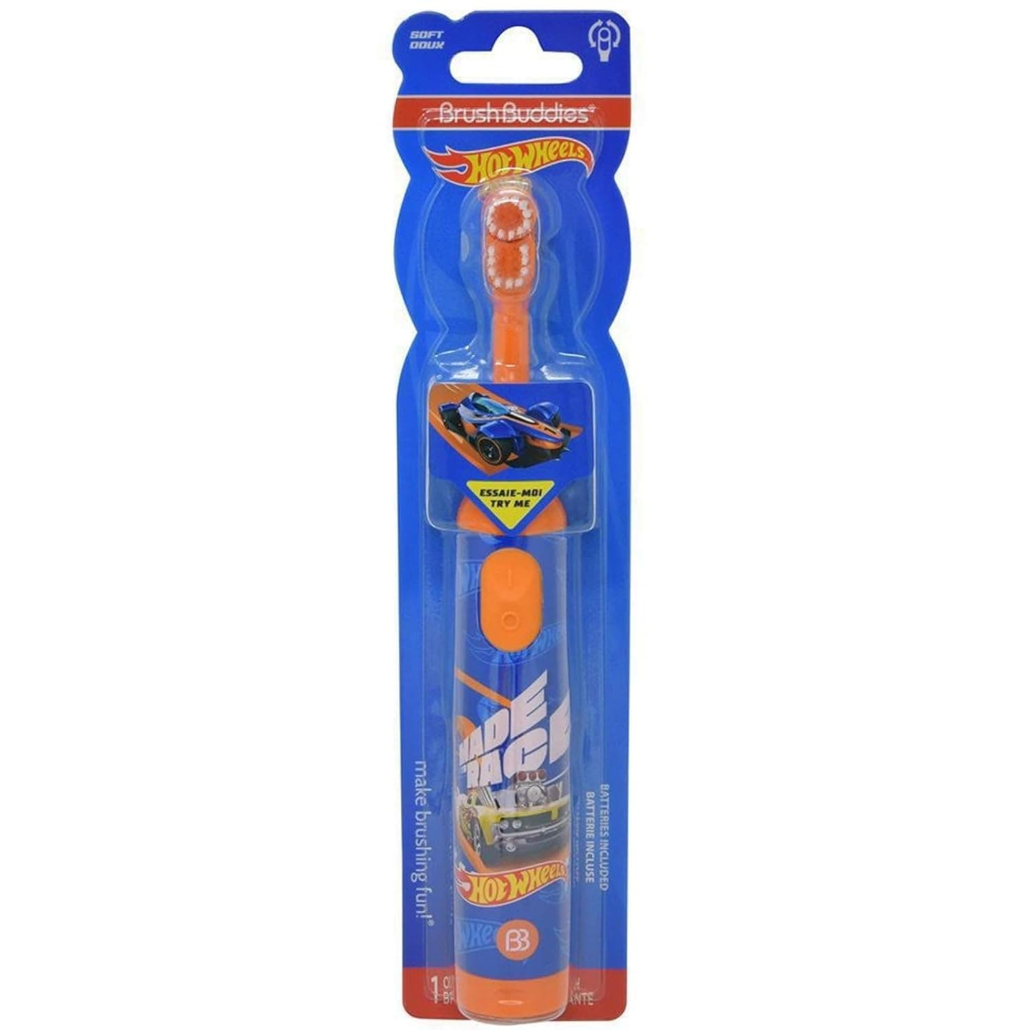 Brush Buddies Hot Wheels Kids Electric Toothbrush for Ages 4-7