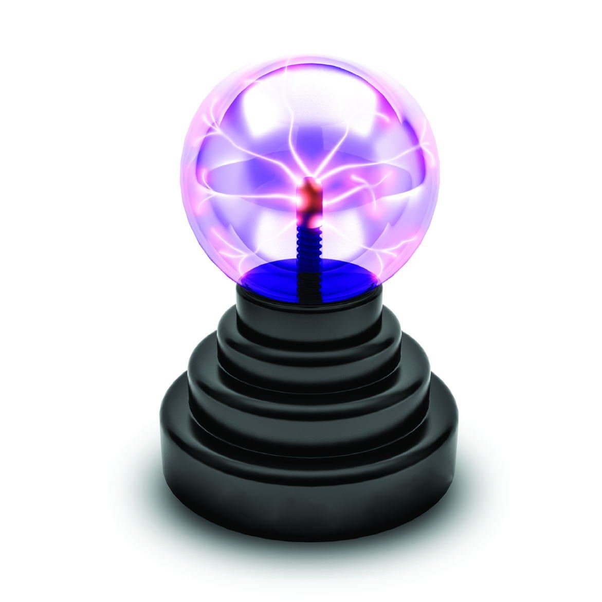 ScienceGeekUSB Or Batteries Powered Touch and Sound Light Activation Magic Plasma Ball Novelty Toy Black Base