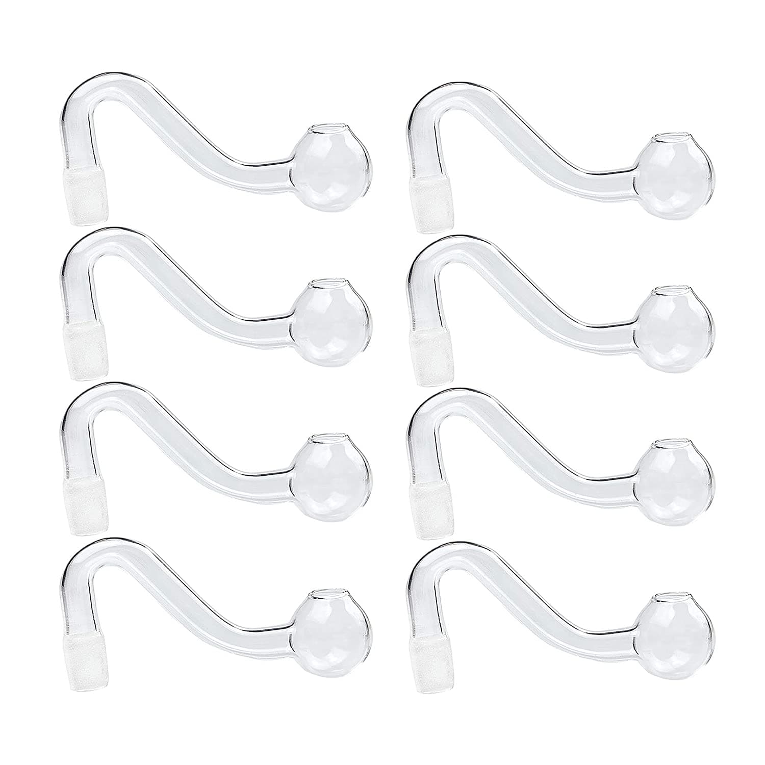 XGOGOP 8PCS Heat-Resisting Handmade S Shape Glass Connecting Adapter 14MM