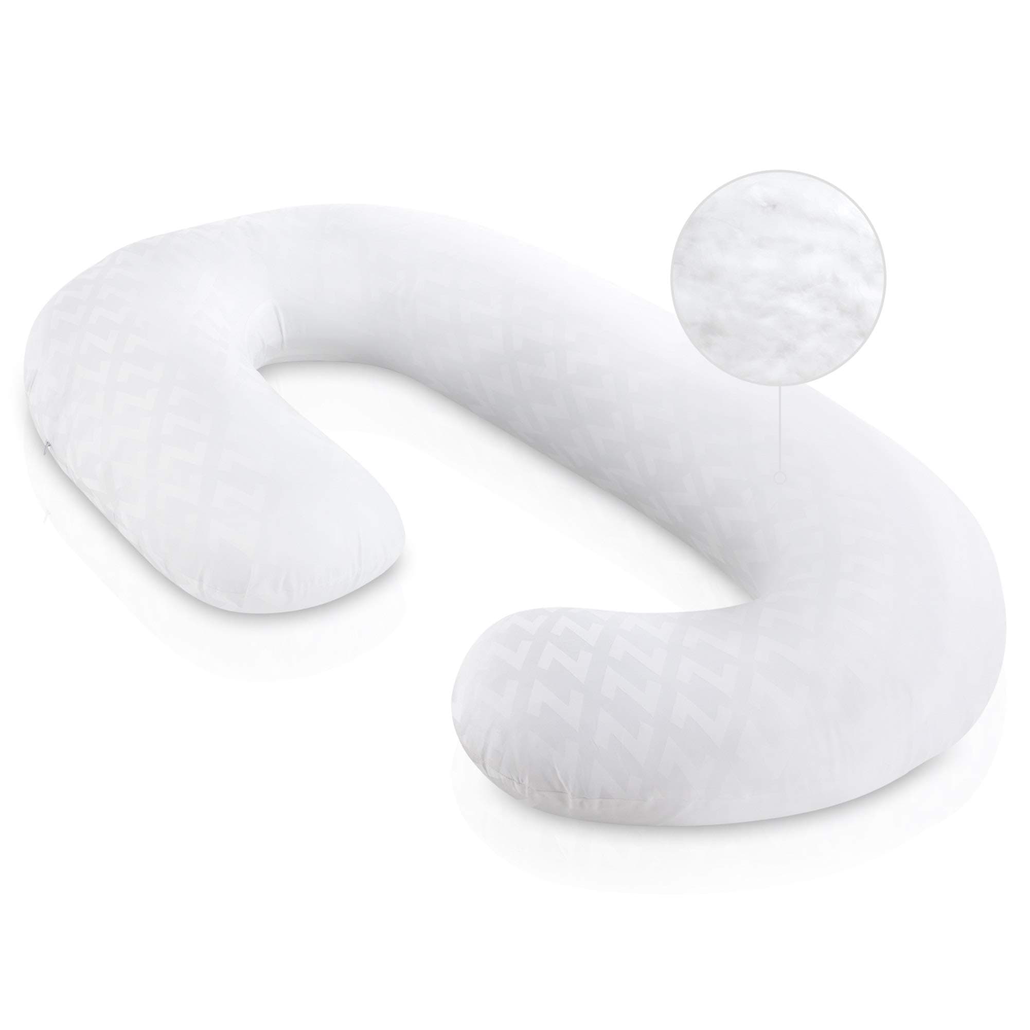 Z Total Body C-Shape Pregnancy Wrap Around Ultra Supportive Sleeping Pillow, White