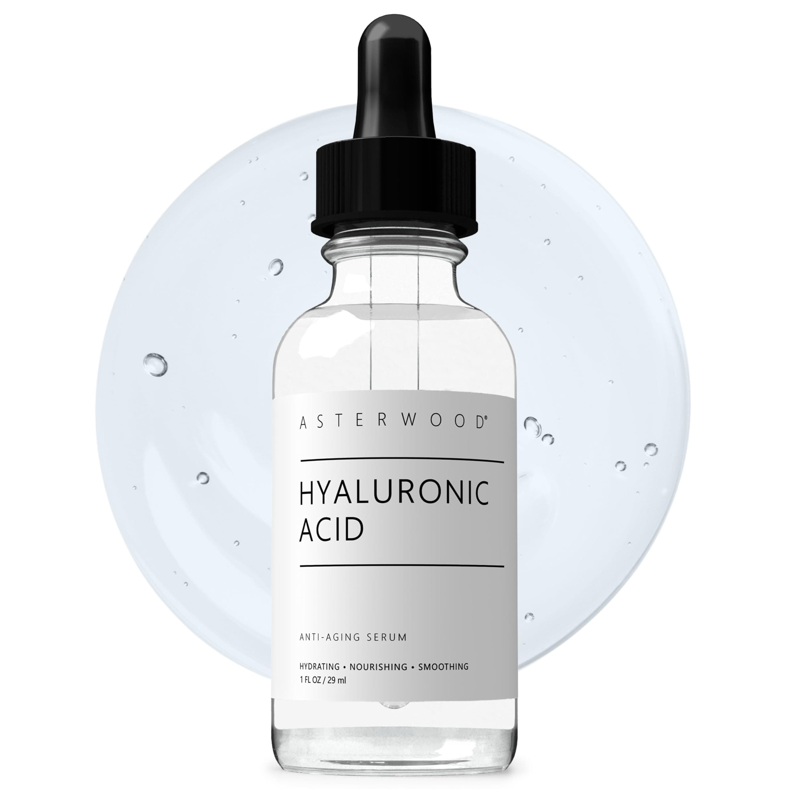 Pure Organic Hyaluronic Acid 20% Serum 1 oz - Anti Aging, Anti Wrinkle - Original Face Moisturizer for Dry Skin & Fine Lines - Leaves Skin Full & Plump - Naturals - 1 Ounce Dropper Bottle
