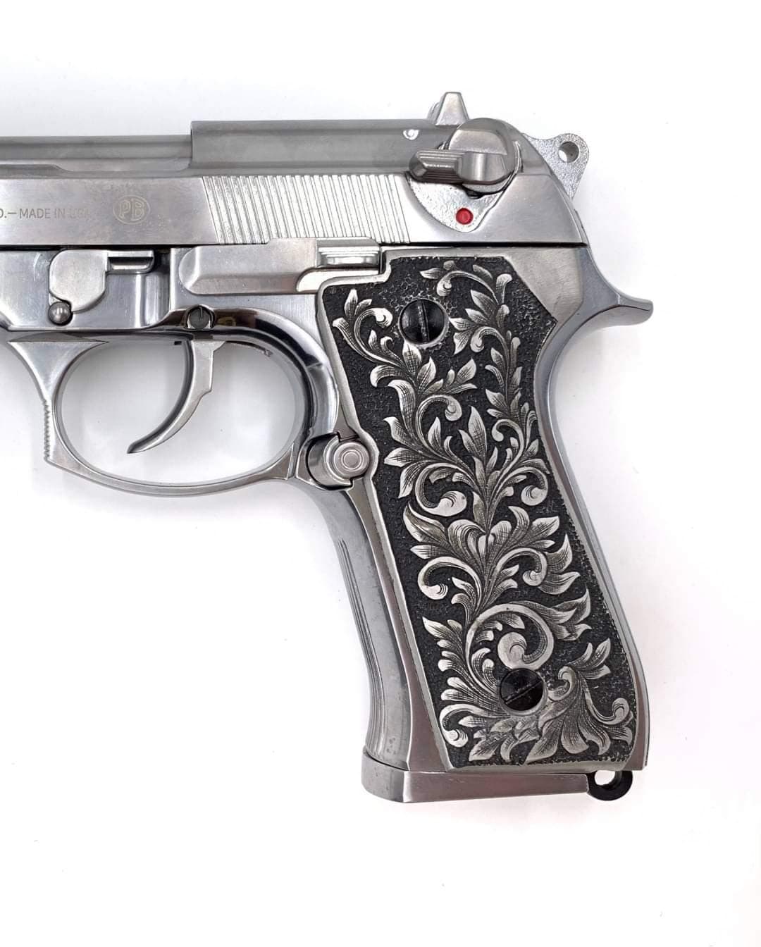 Sri Lanna Aluminum Hand Engrave Beretta 92fs Grips Flower #03