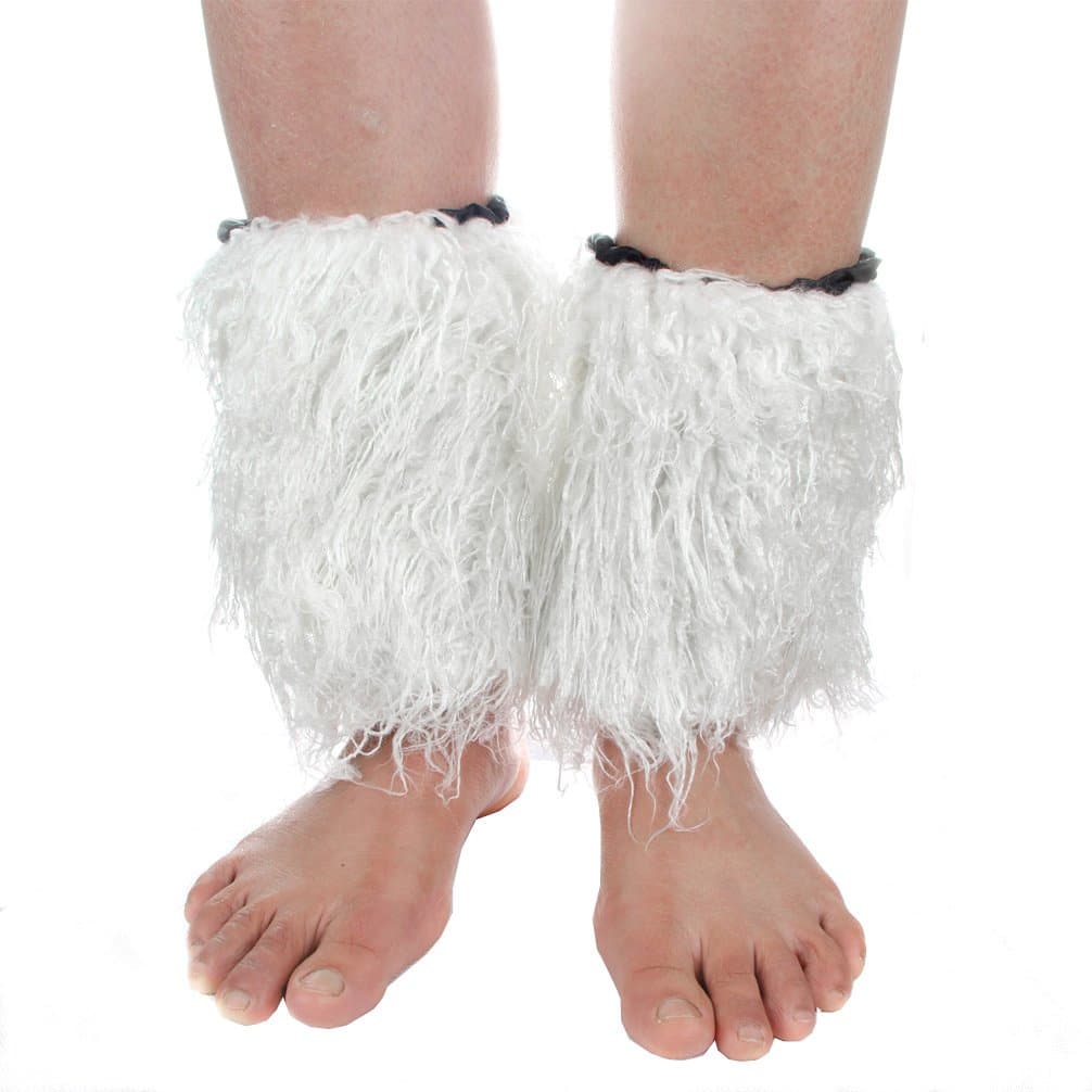 ECOSCO One Pair 8 Inches Faux Curly lamb Fur Leg Warmers Women Lady WARM SOFT Cozy FUZZY Warmers Boots Cuffs Cover