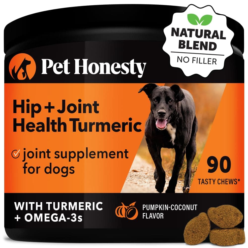 Turmeric Curcumin for Dogs - Arthritis Hip & Joint Supplement Soft Chews with Turmeric, BioPerine, Fish Oil & Coconut for Joint Pain Inflammation Relief - Digestive & Immune Health