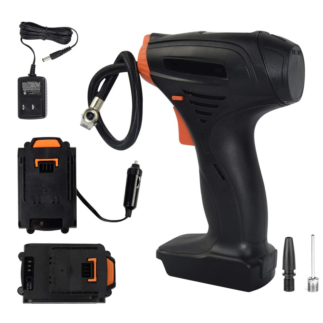 EJWOX Portable Cordless Tire Inflator Automatic Air Compressor Electric Air Pump with Easy to Read Digital Pressure Gauge, Built-in LED Light