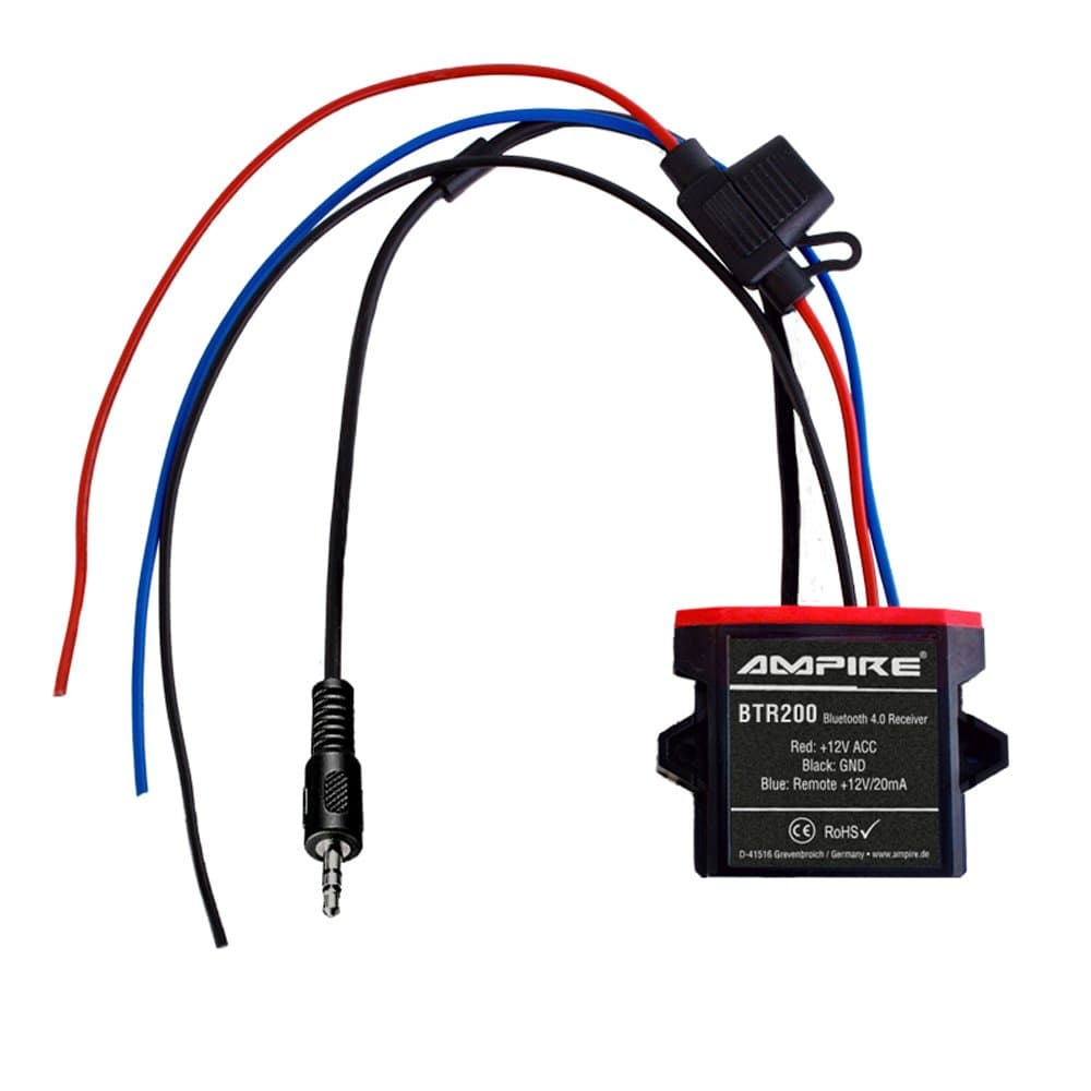 AmpireBluetooth Receiver mit Auto-Remote, wasserdicht, 3.5mm Klinke - BTR200