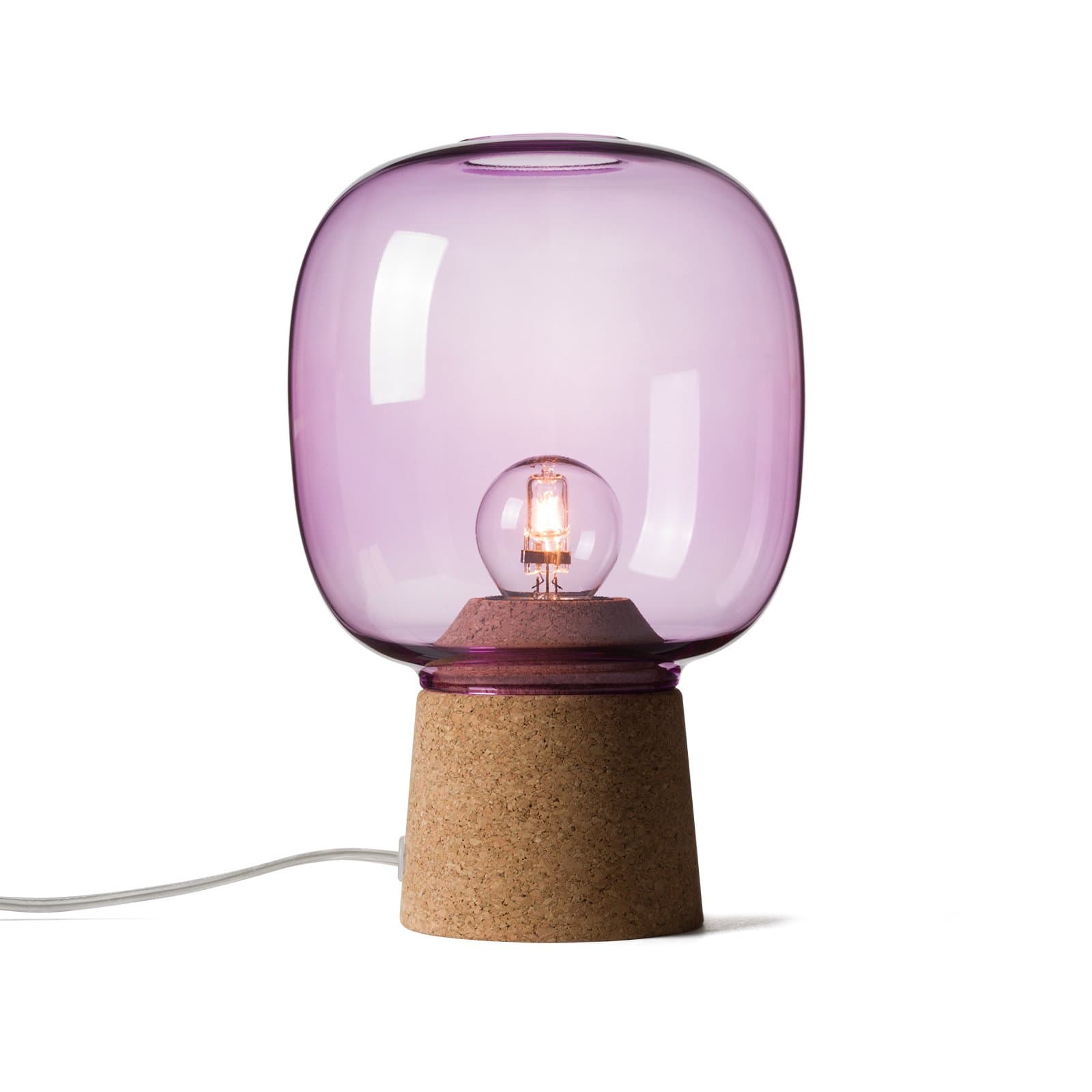Enrico Zanolla Picia Glass and Cork Table lamp, E27, Orchid Purple