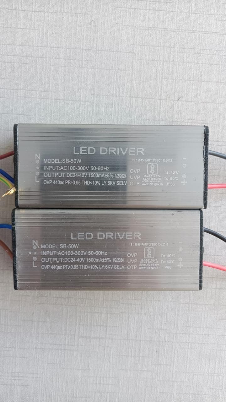 4 Quantity, 50W 1500mA, LED Flood Light Driver, Input AC 100-300V, 50-60HZ, Output DC 24-40V, Used For Repair 50W 150W 200W 100W 400W Flood Lights