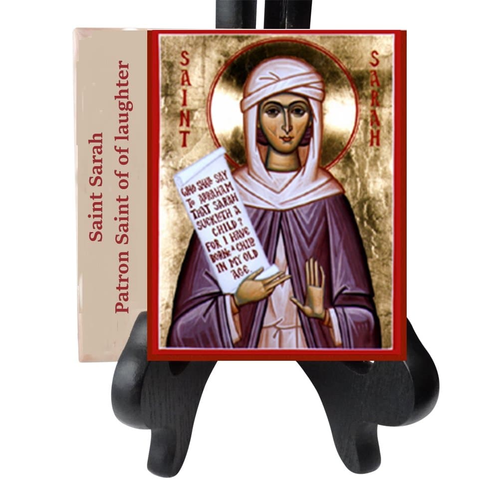 Saint Sarah Sarah-la Kali Patroness of Gypsies and Laughter Porcelain Tile Plaque Easel is Included Three (6 x 6)