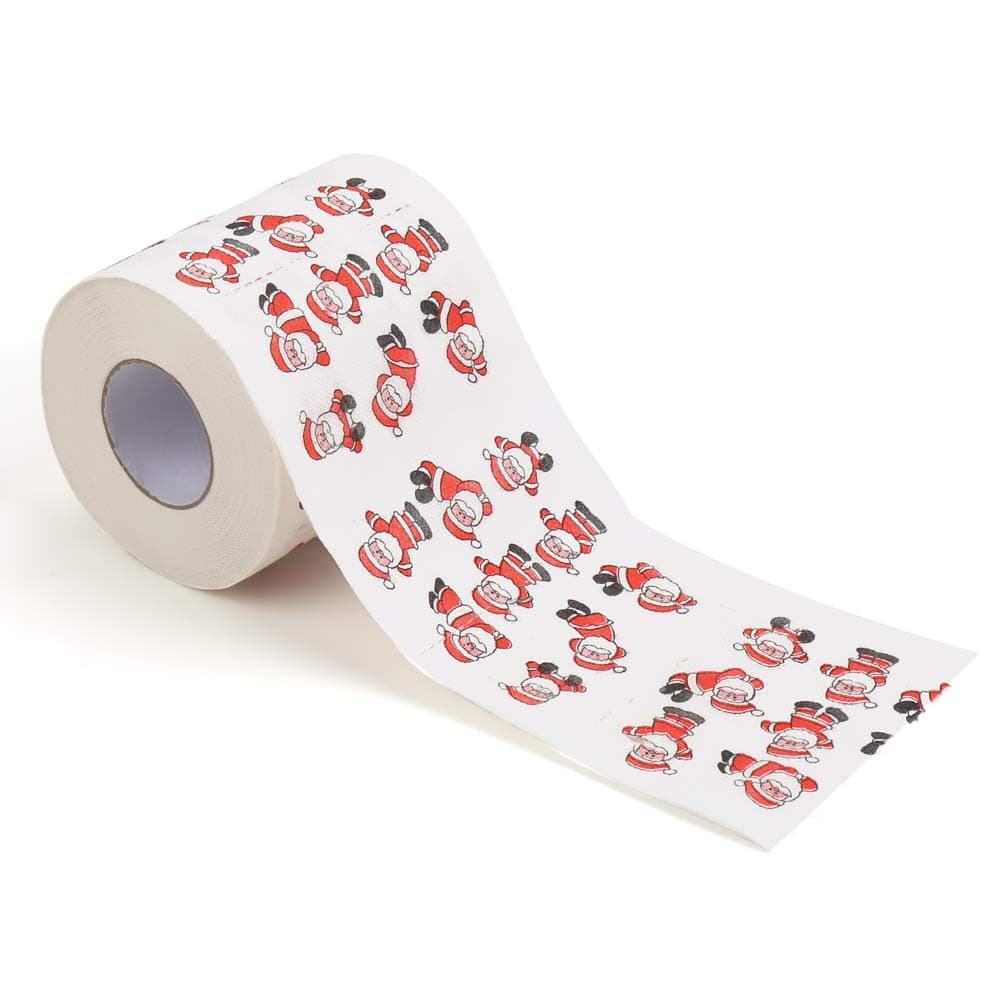 Micnaron Santa Claus Merry Christmas Toilet Paper Christmas Pattern Roll Paper Bathroom Decoration Tissue