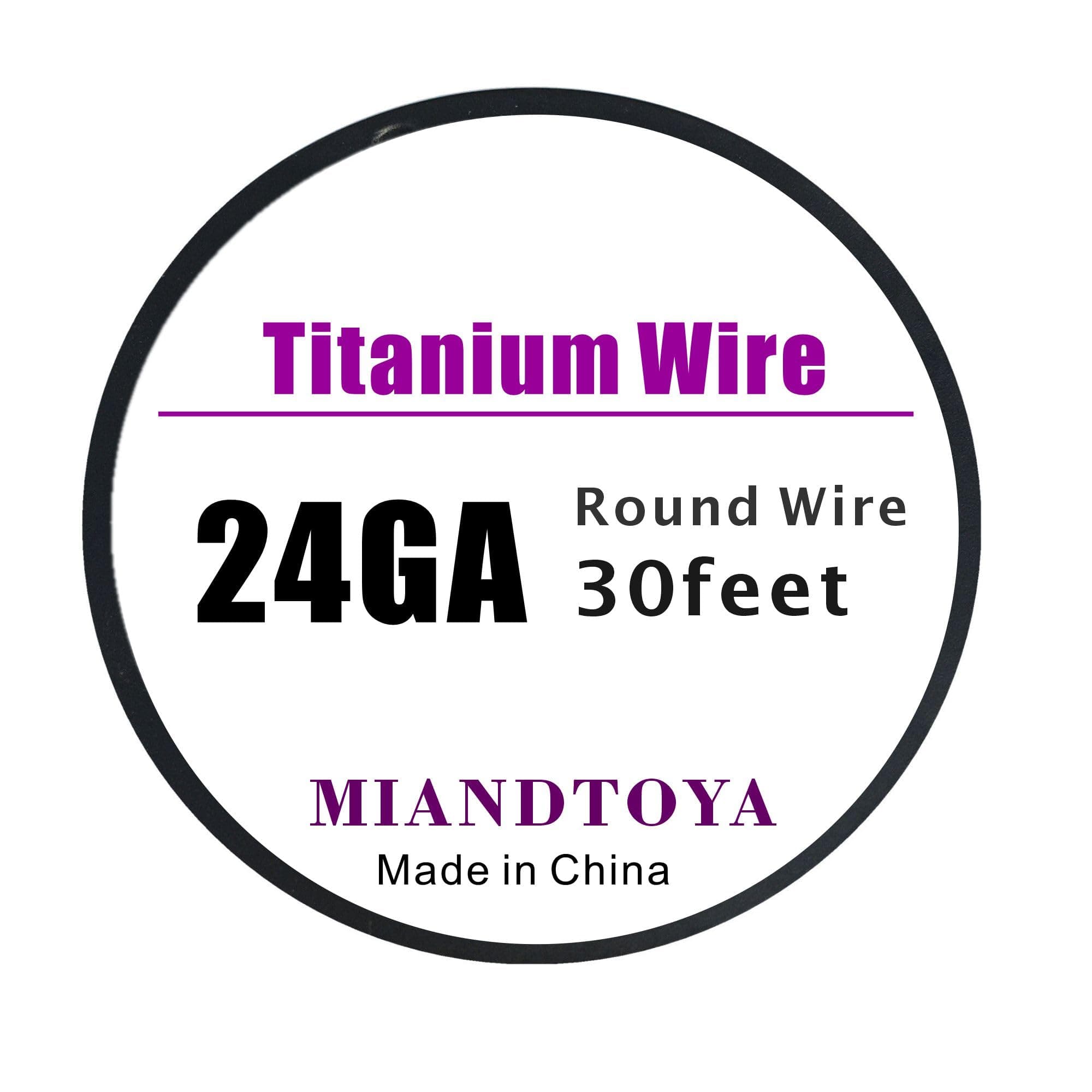 MIANDTOYA Titanium Wire 30feet 24 Gauge Hard 0.5mm for Jewelry Making Arts Crafts Household Use Soldering Wire