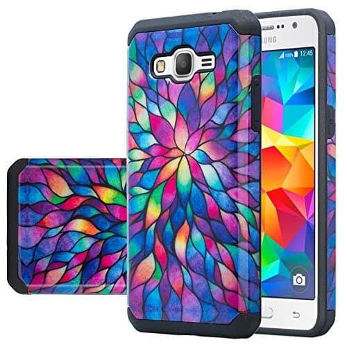 Galaxy Luna, Galaxy Express 3 Case, Galaxy Amp 2 Case, J1 2016 Case [Shock/Impact Resistant] Hybrid Dual Layer Defender Protective Case Cover for Galaxy Amp 2 / Galaxy Express 3, Rainbow Hybrid