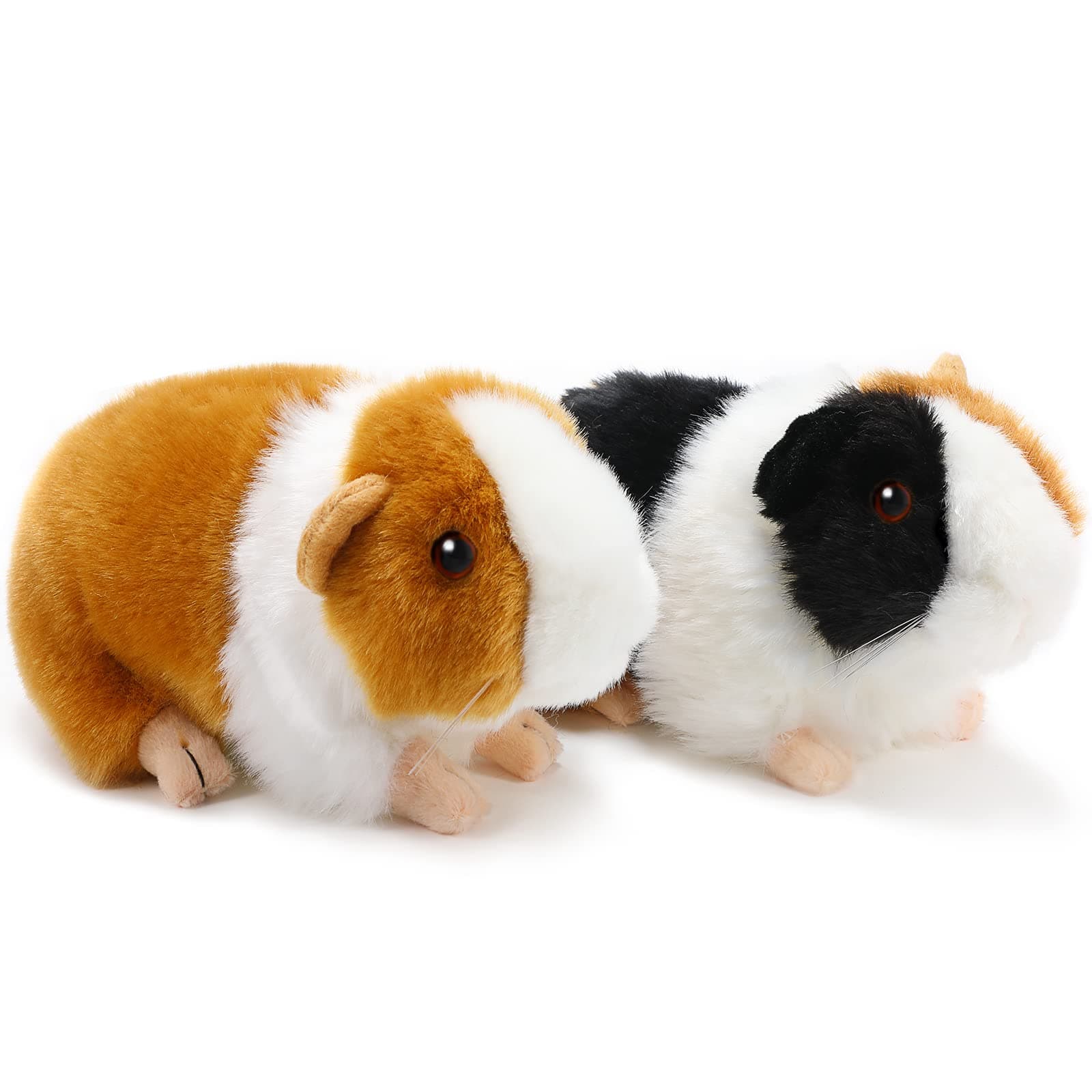 Aoriher 2 Pcs Cute Guinea Pig Stuffed Animal Christmas Guinea Pig Stuffer Gift 8 Inch Soft Black Yellow Hamster Plush Toys Nice Gift for Boys Girls Christmas Birthday Themed Party Supplies