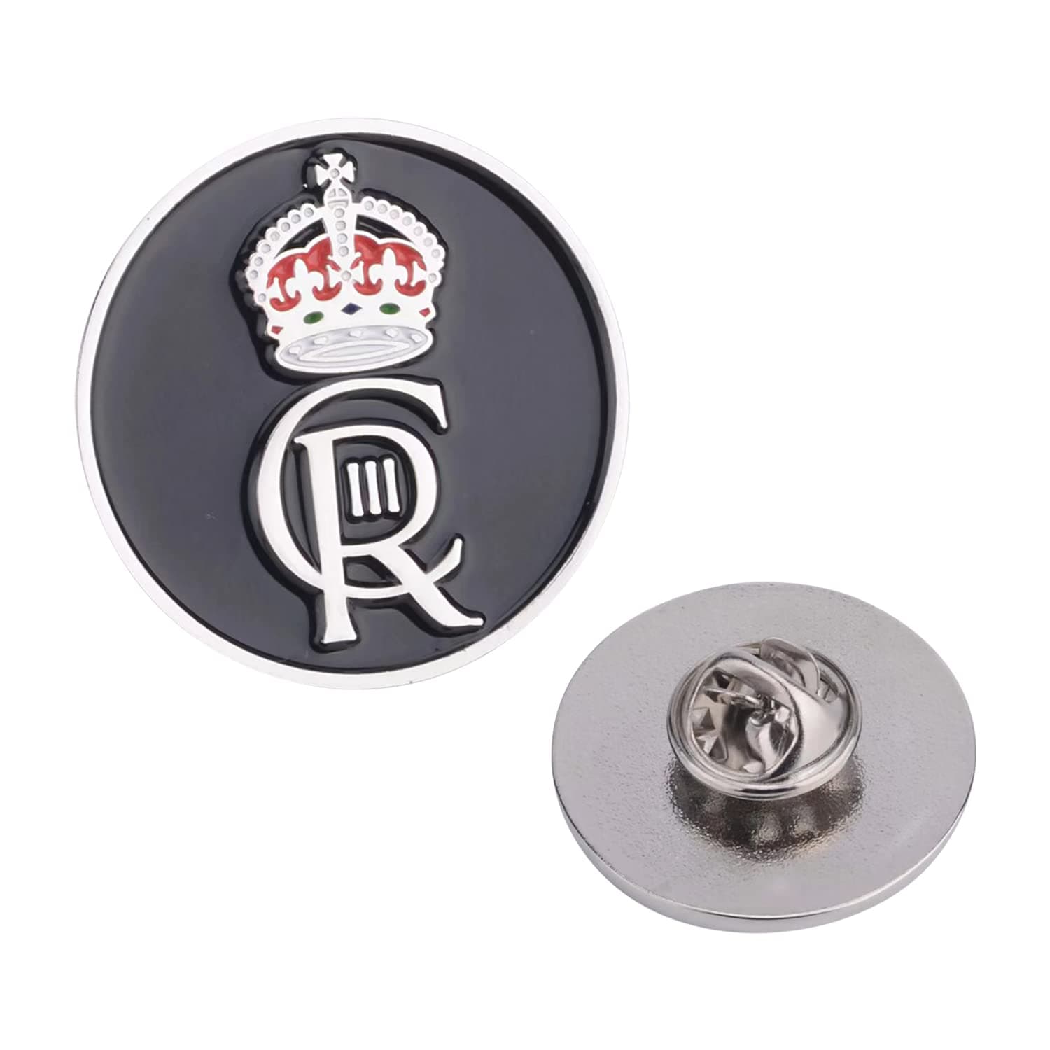 Trimming Shop King Charles III Coronation Lapel Pin Badge Royal Crown Metal Brooch for Suit Dress Coat Blazer British King Memorial Commemorative London Souvenir Gifts For Men Women Kids Adult