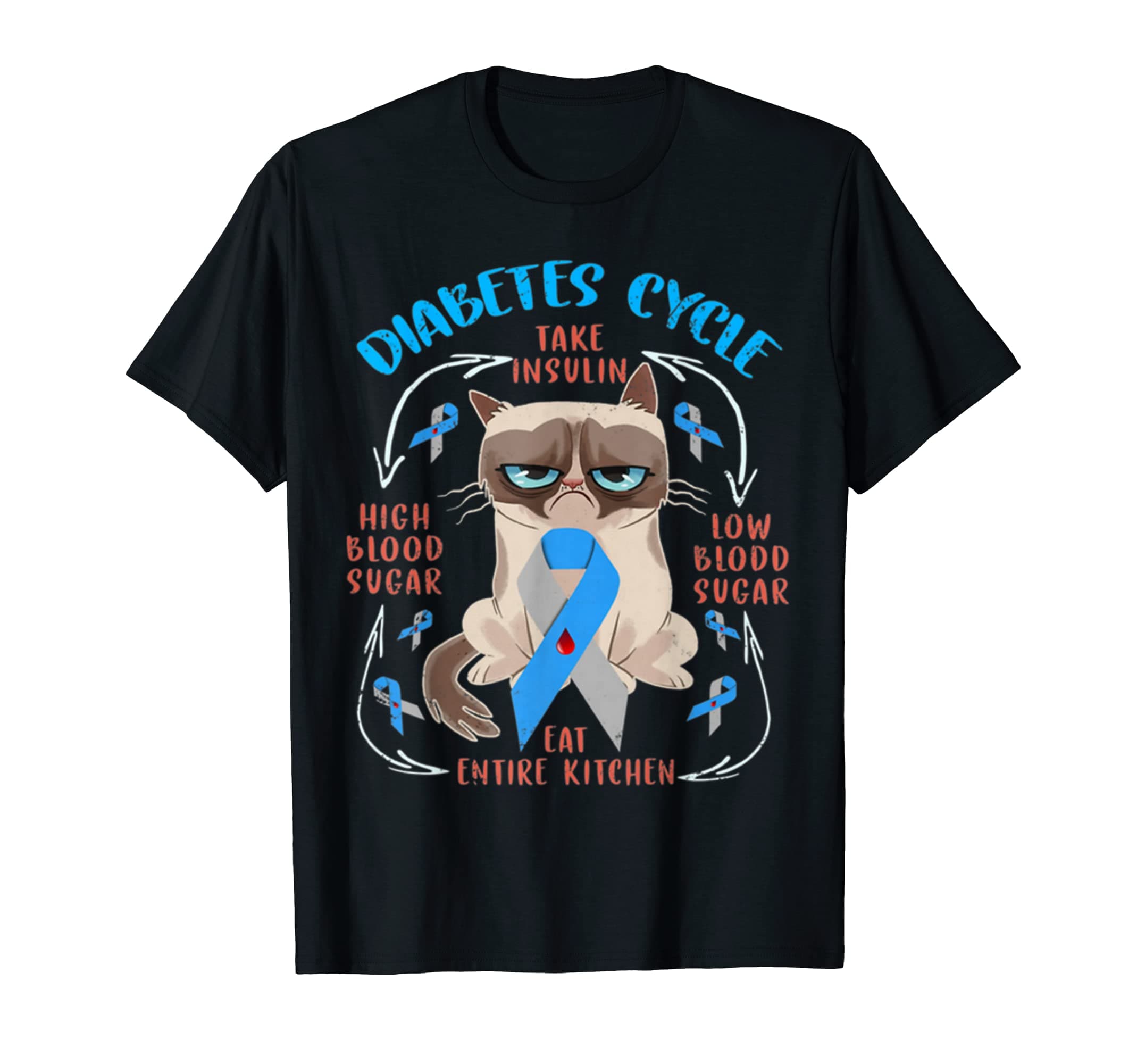 Diabetes Cycle Funny Cat Awareness Insulin GrumpyDiabetes Cycle Shirt Funny Cat Awareness Insulin Grumpy T-Shirt